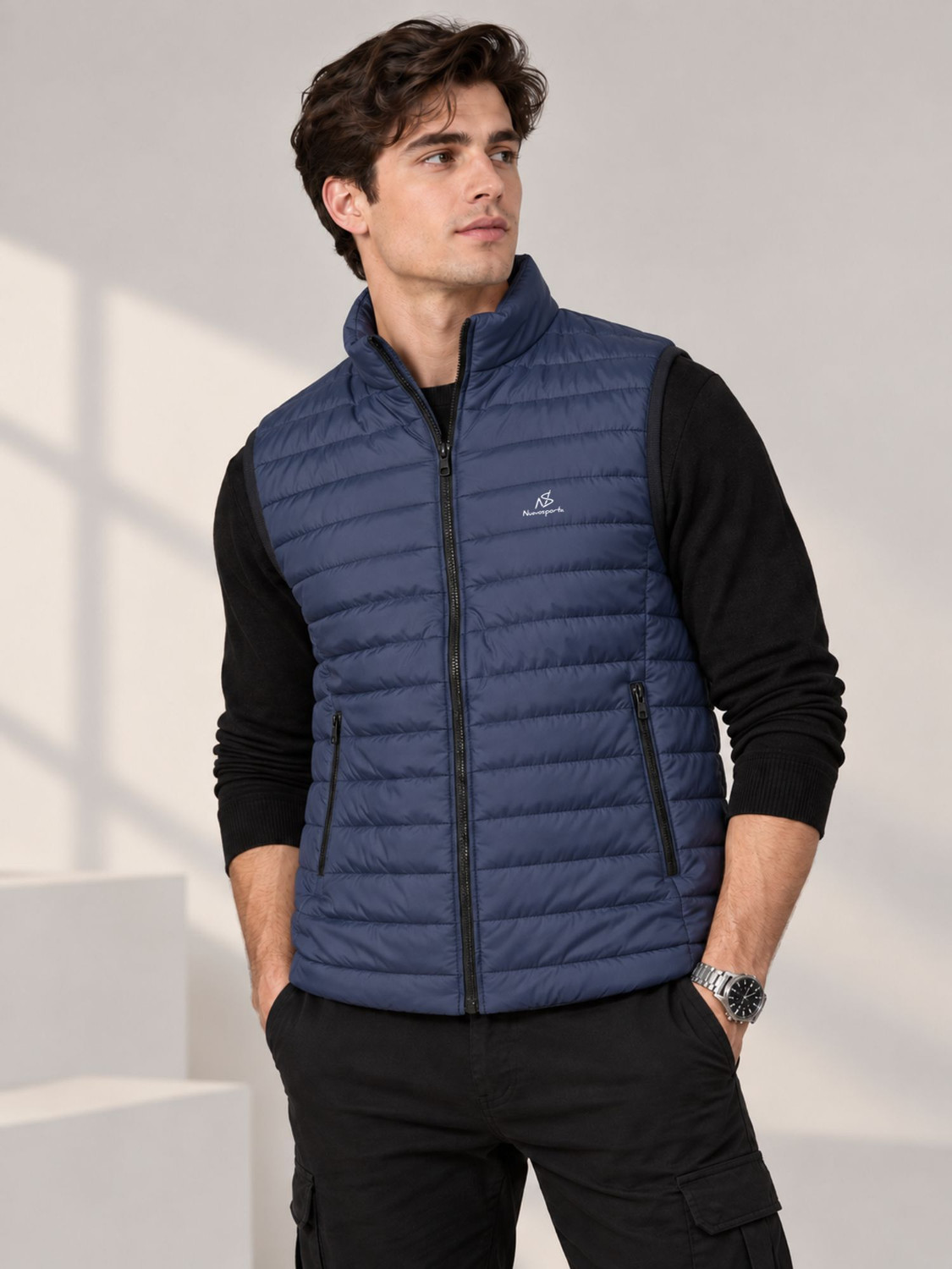 Image of NUEVOSPORTA Men Solid Puffer Jacket