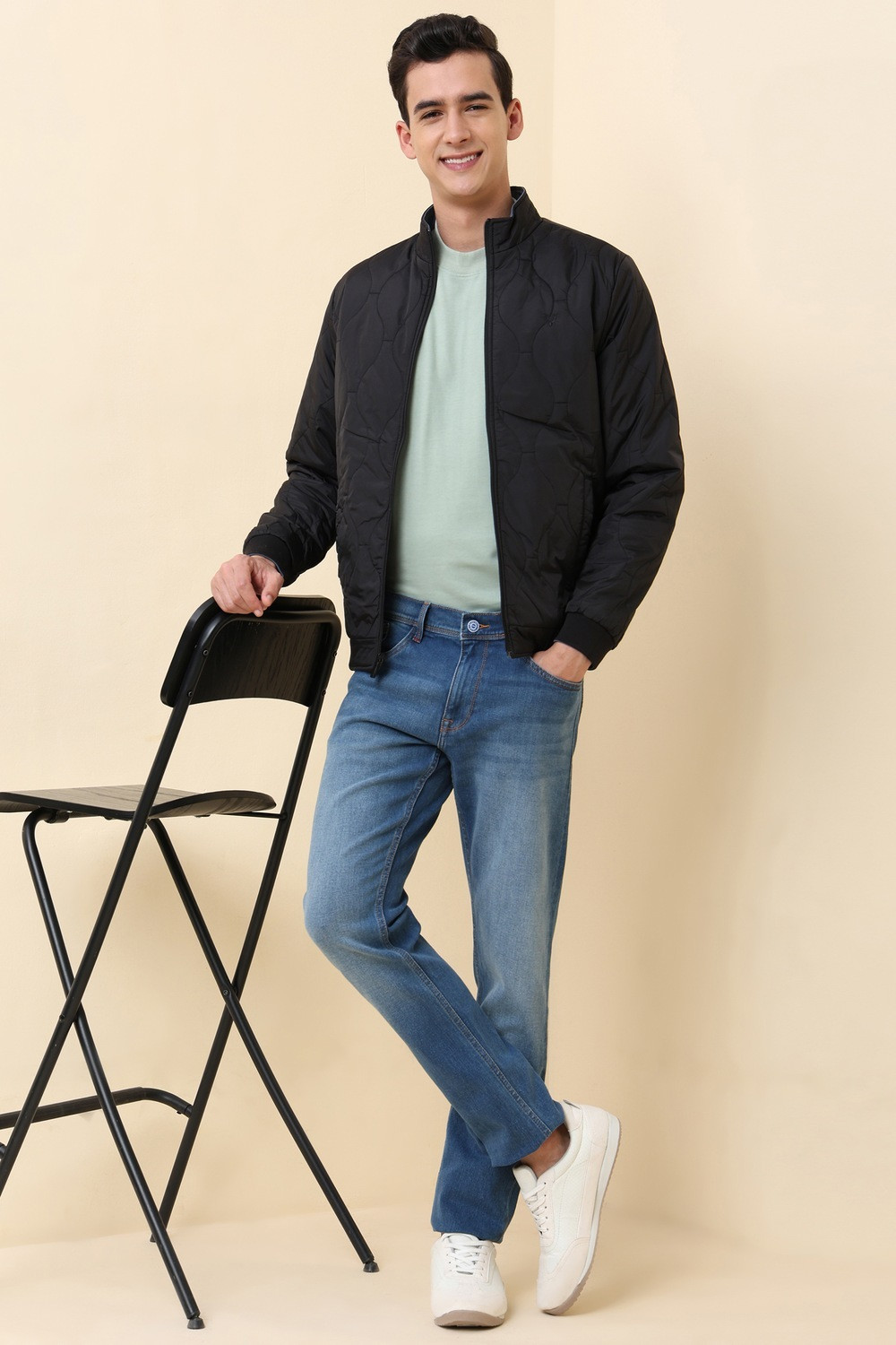 Image of Allen Solly Full Sleeve Solid Men Jacket