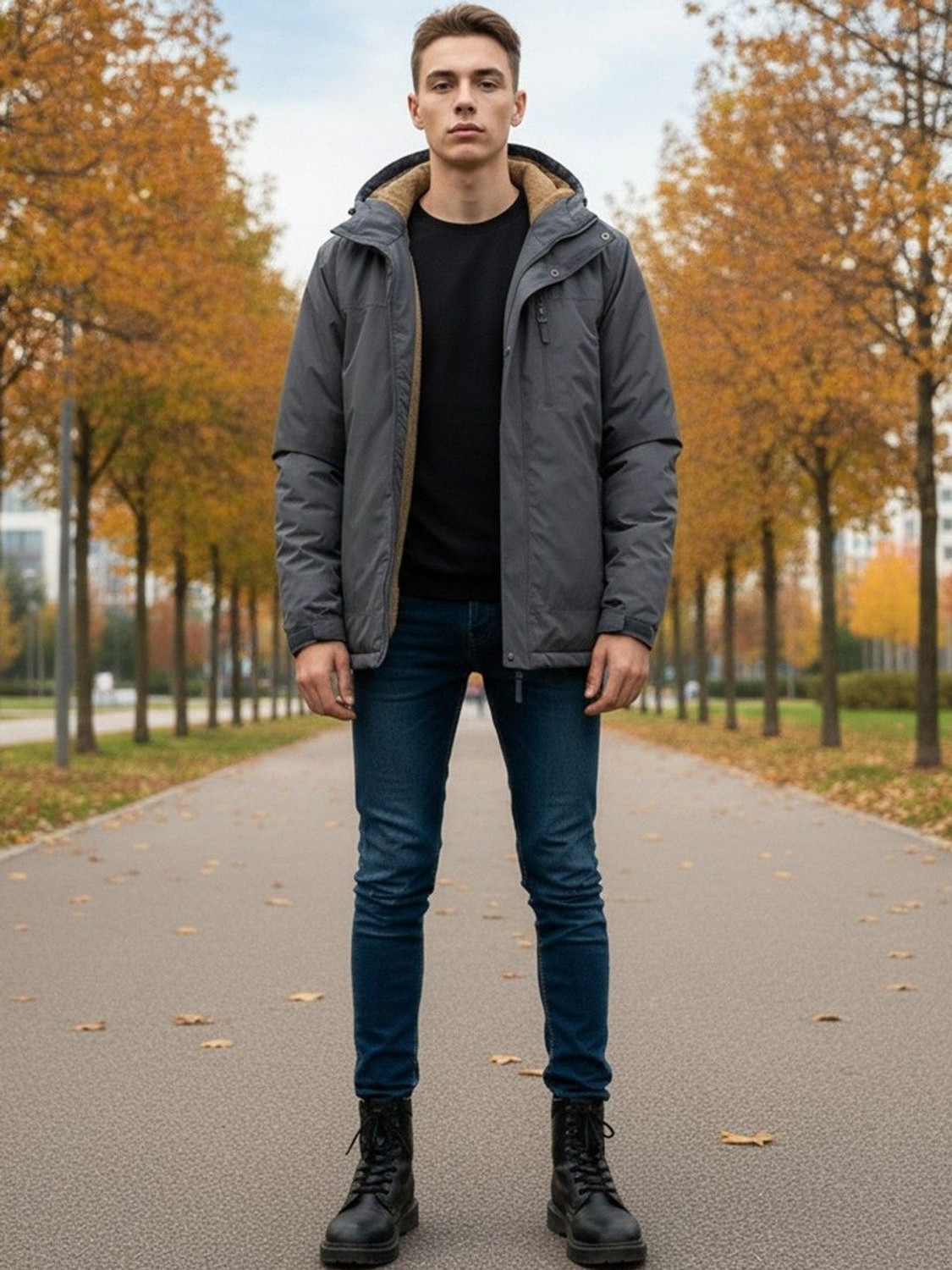 Image of HERE&NOW Full Sleeve Solid Men Jacket