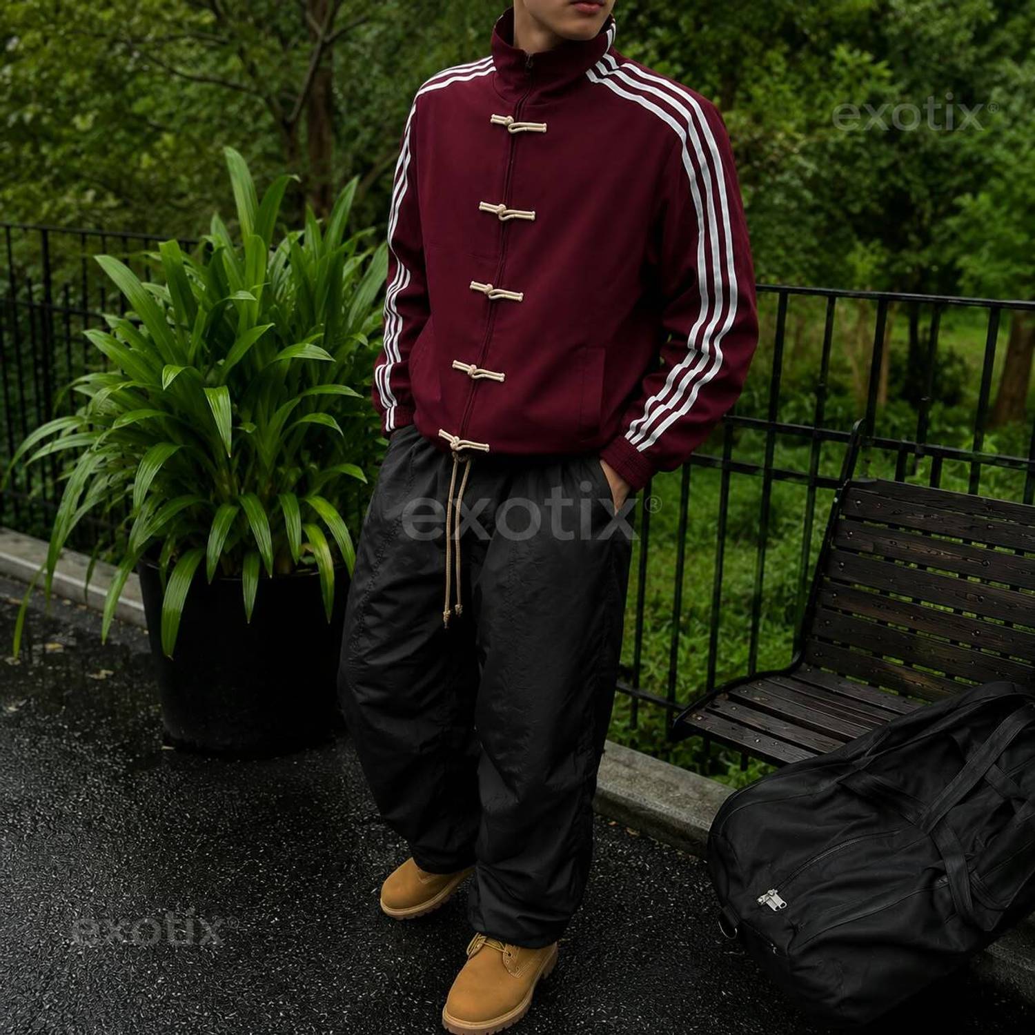 EXOTIX Full Sleeve Striped Men Jacket - Image 2