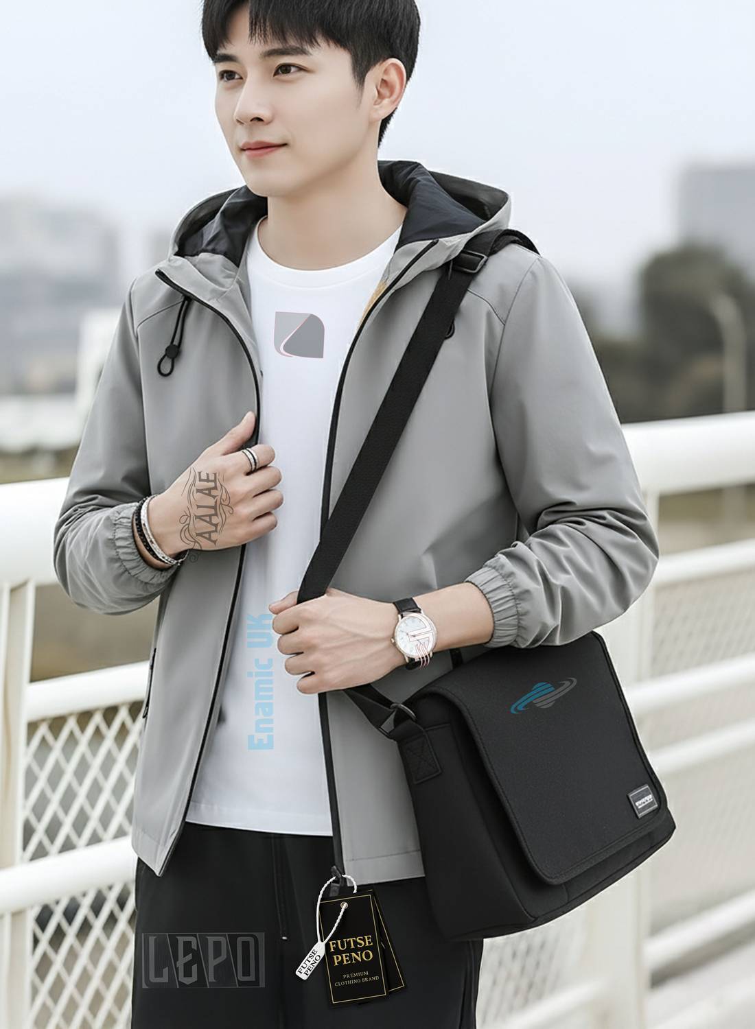 FUTSE Men's Solid Full Sleeve Jacket - Image 3