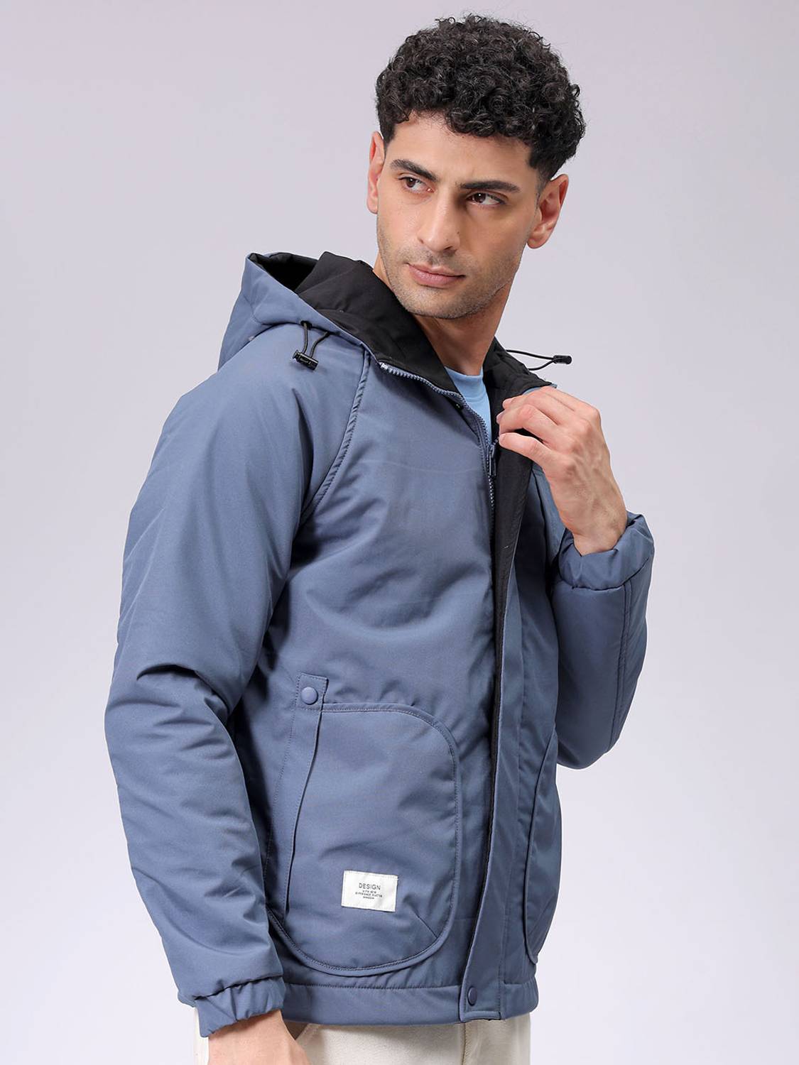Men Solid Quilted Jacket - Image 3