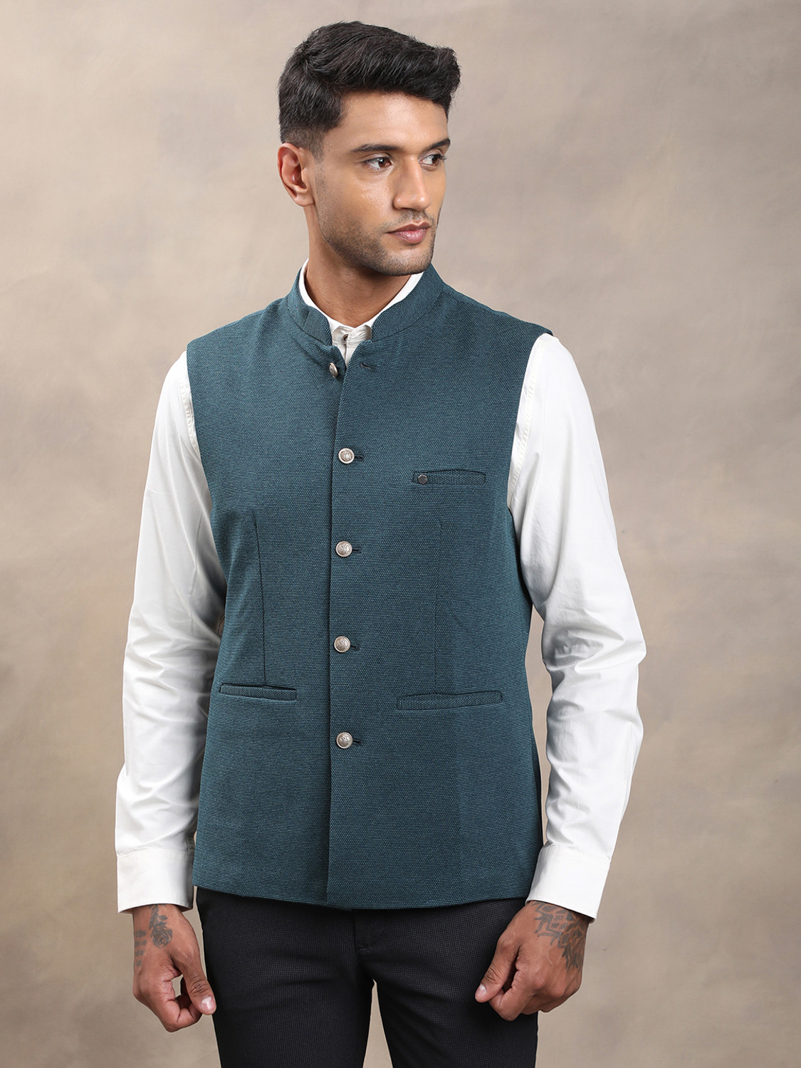 Image of TURTLE Solid Men Waistcoat