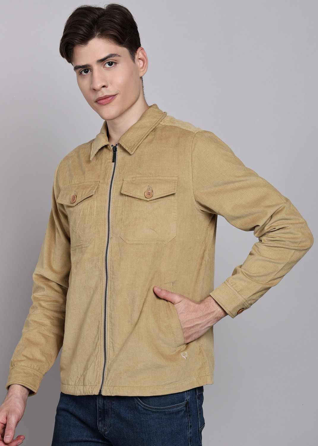 Image of Allen Solly Full Sleeve Solid Men Jacket