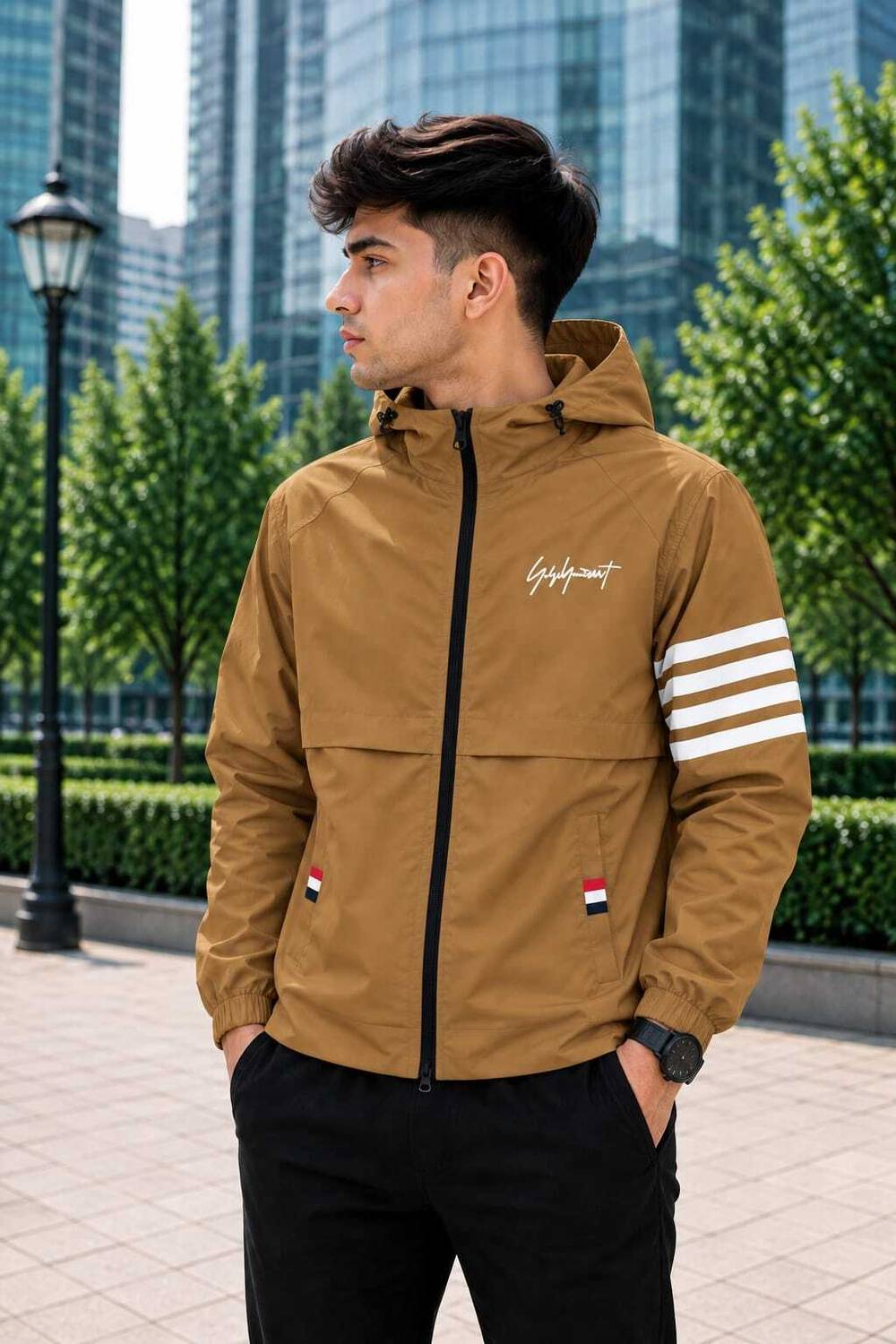 FLYXO Full Sleeve Striped Men Jacket - Image 2