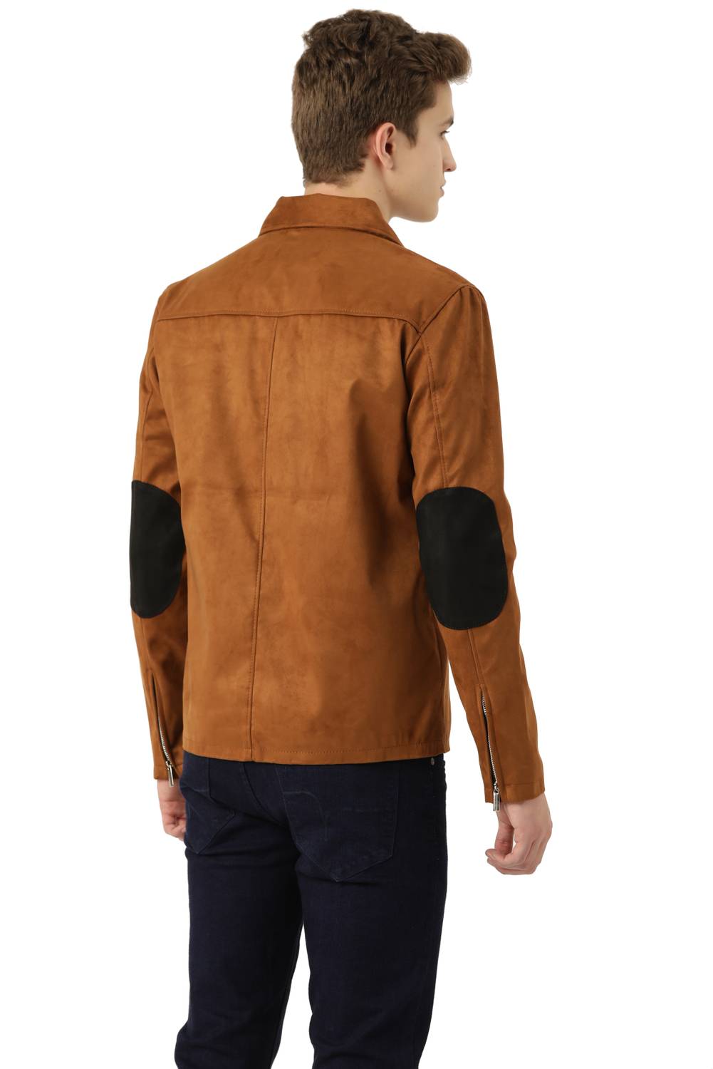 Leather Solid Full Sleeve Jacket for Men - Image 2