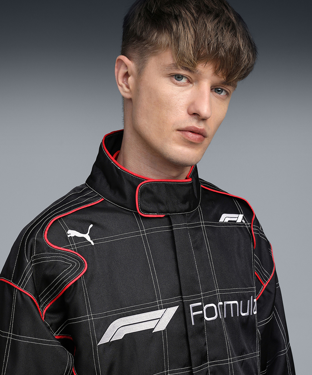 Image of PUMA Full Sleeve Checkered Men Jacket