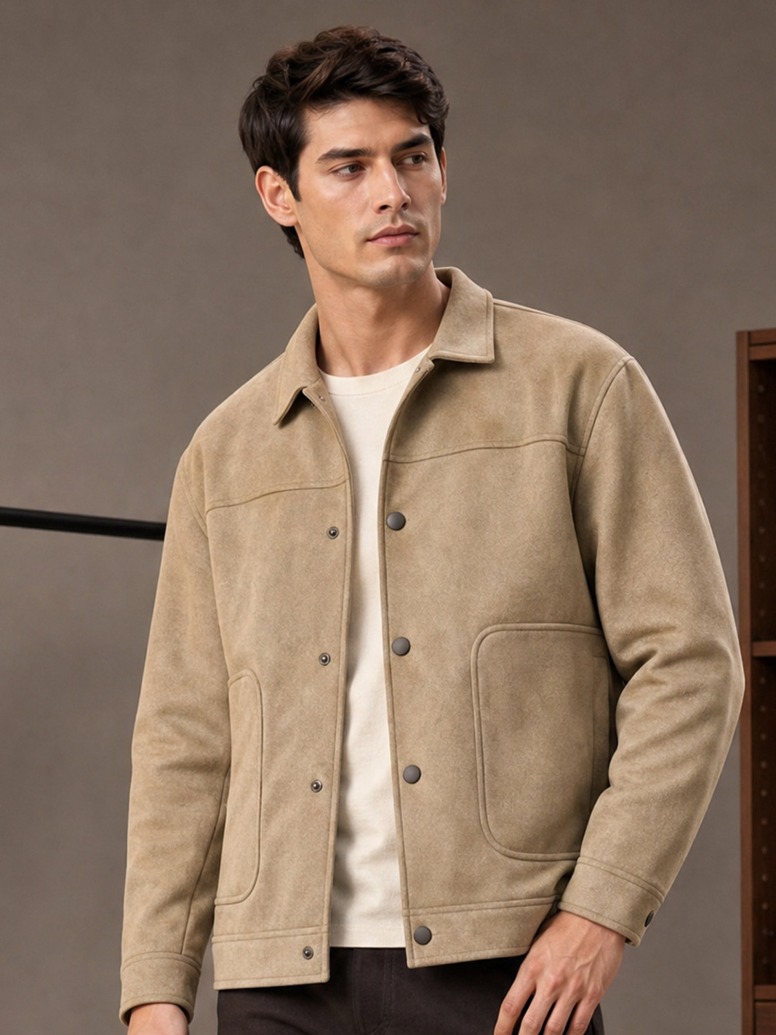 Image of NOBERO Men Solid Shacket