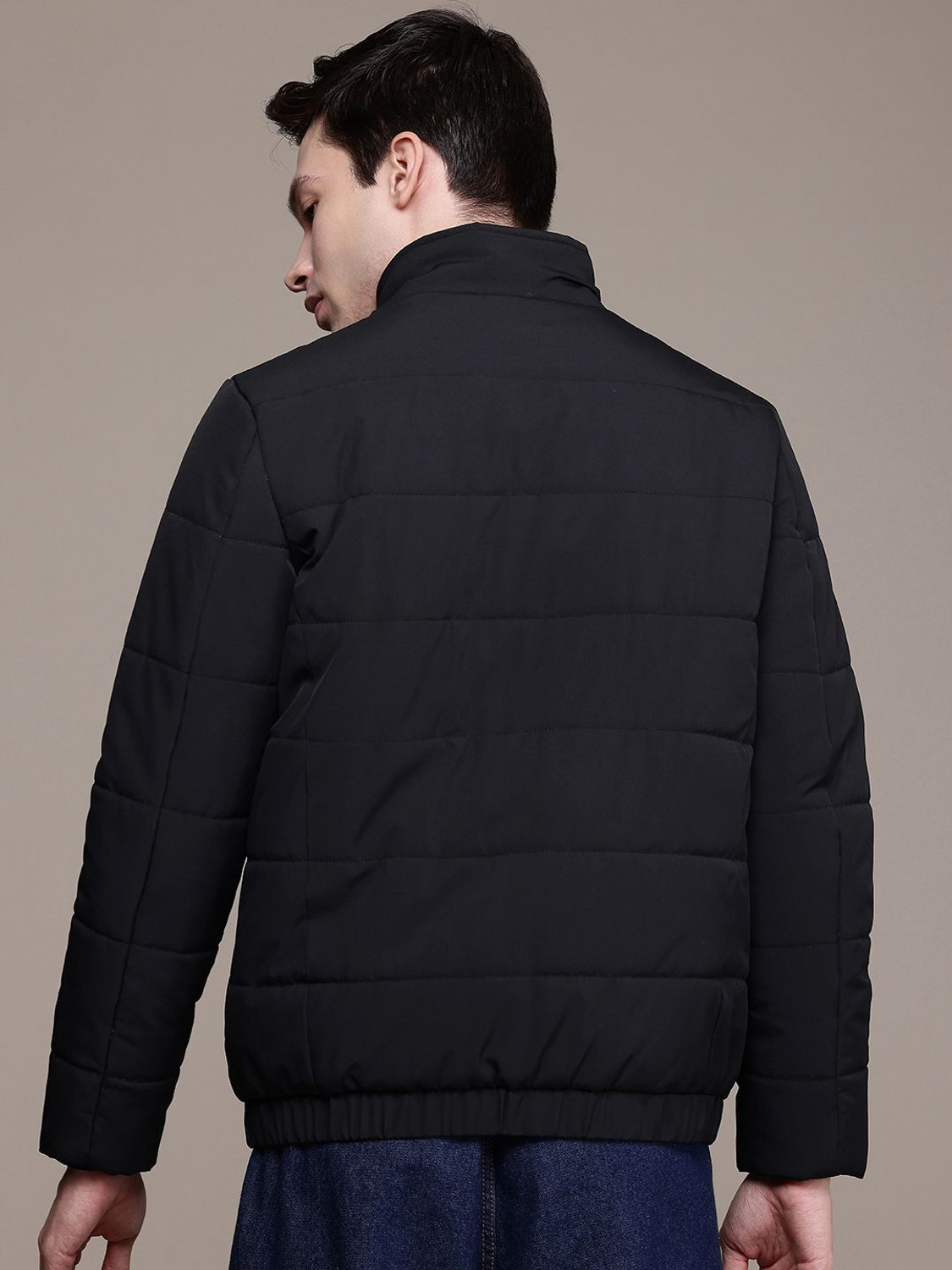 Image of FCUK Full Sleeve Solid Men Puffer Jacket