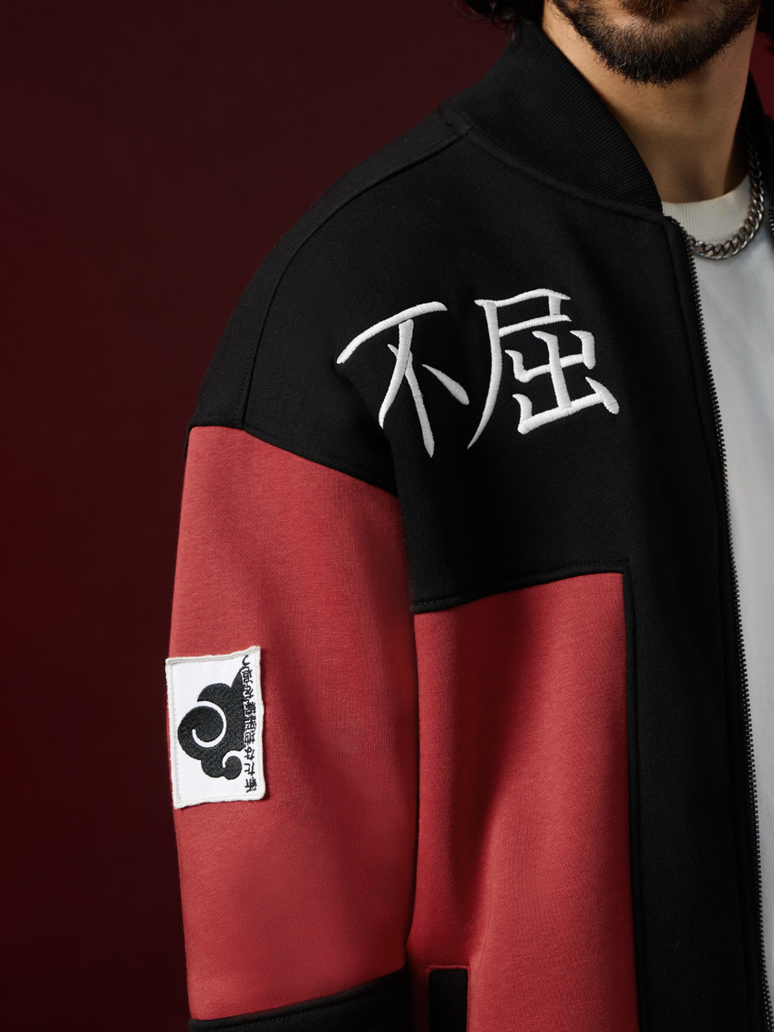 Image of The Souled Store Men Colorblock Varsity Jacket