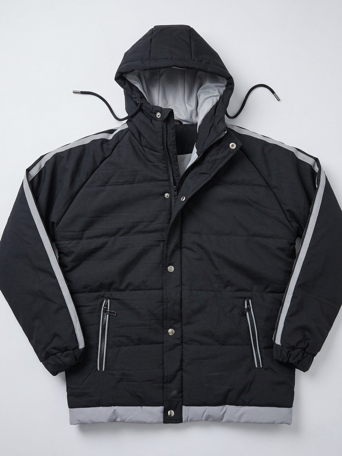 Image of Blaq Ash Men Striped Puffer Jacket