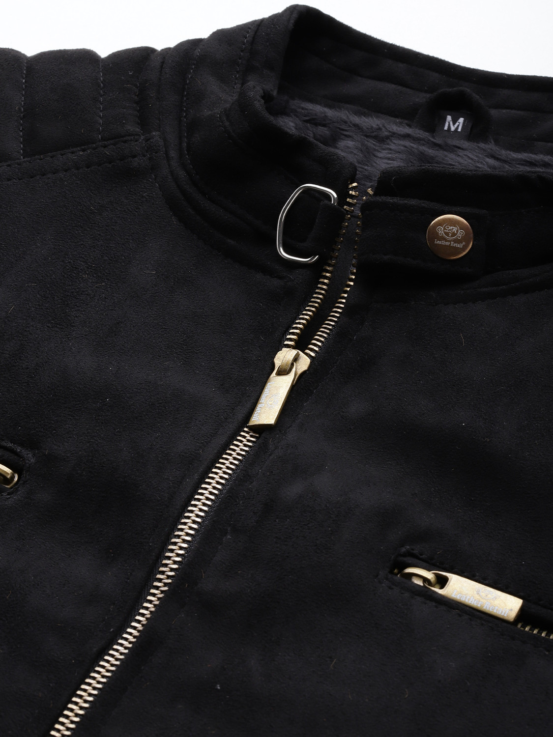 Image of Leather Retail Full Sleeve Self Design Men Jacket