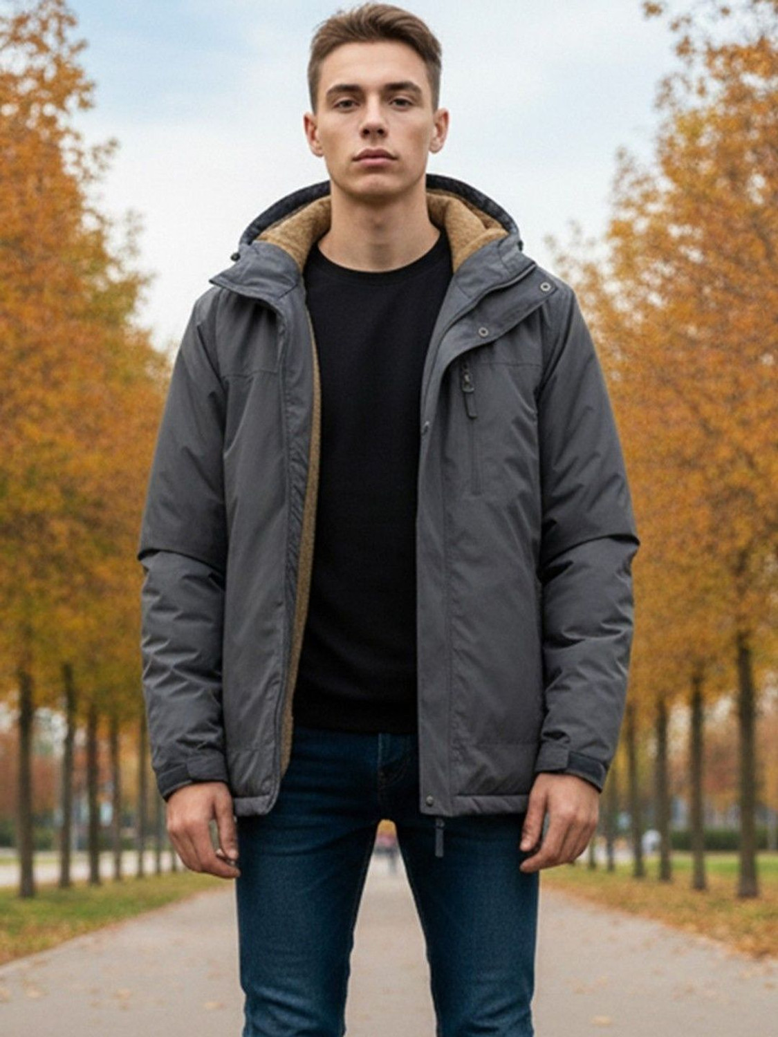Image of HERE&NOW Full Sleeve Solid Men Jacket