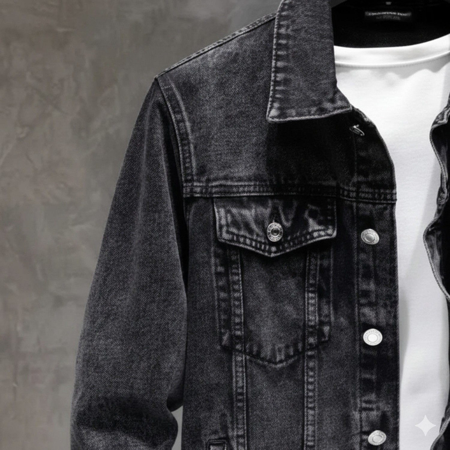 Image of mevan Full Sleeve Solid Men Denim Jacket