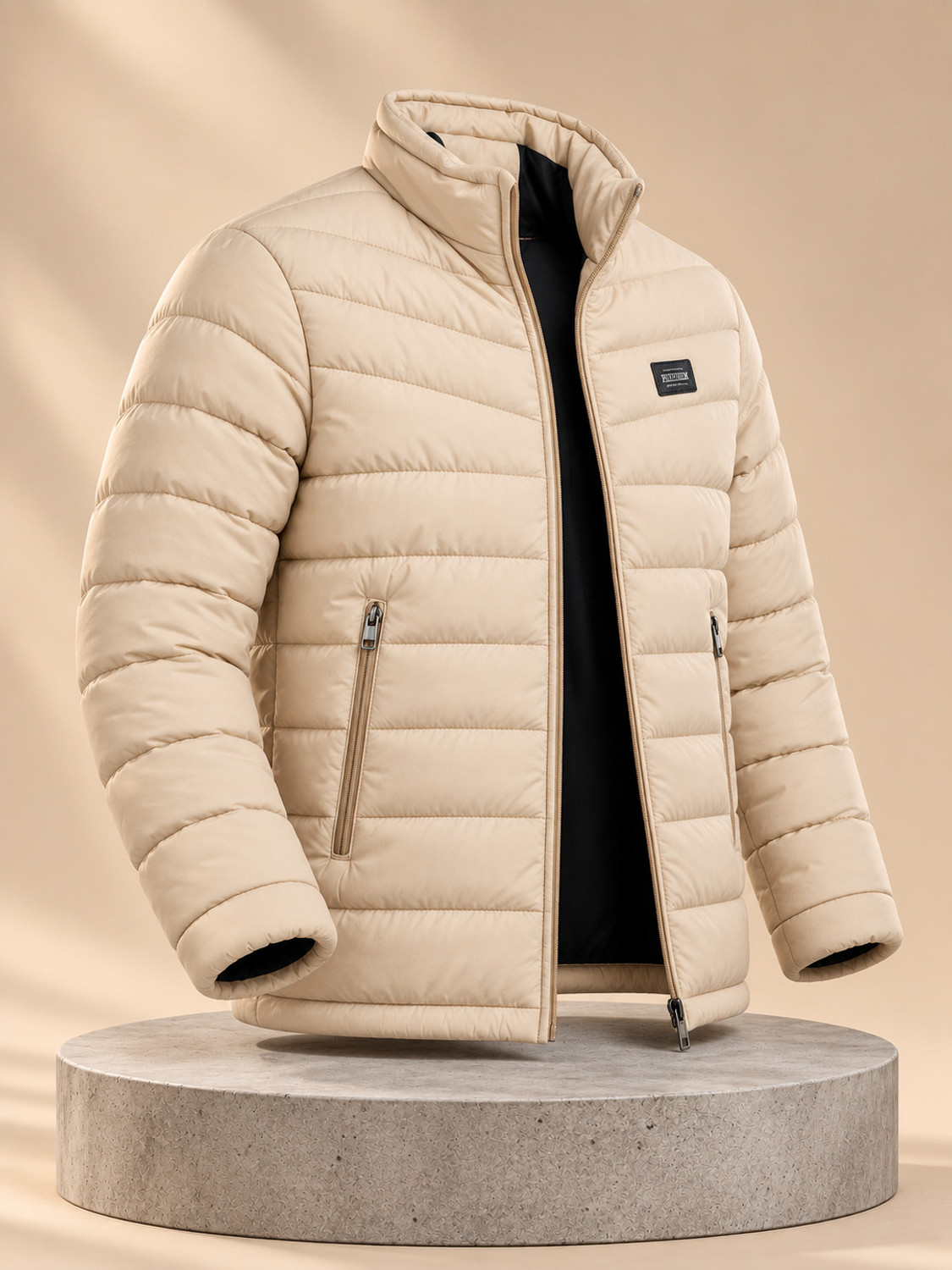 Image of DUCOHIVE Men Self Design Puffer Jacket