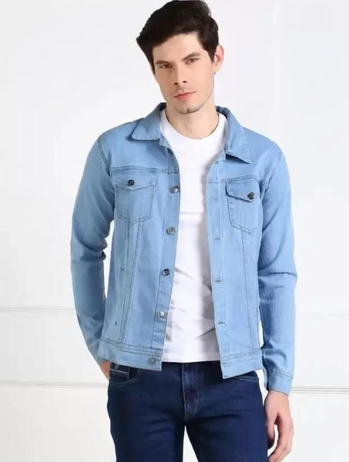 Image of DAK Full Sleeve Solid Men Denim Jacket