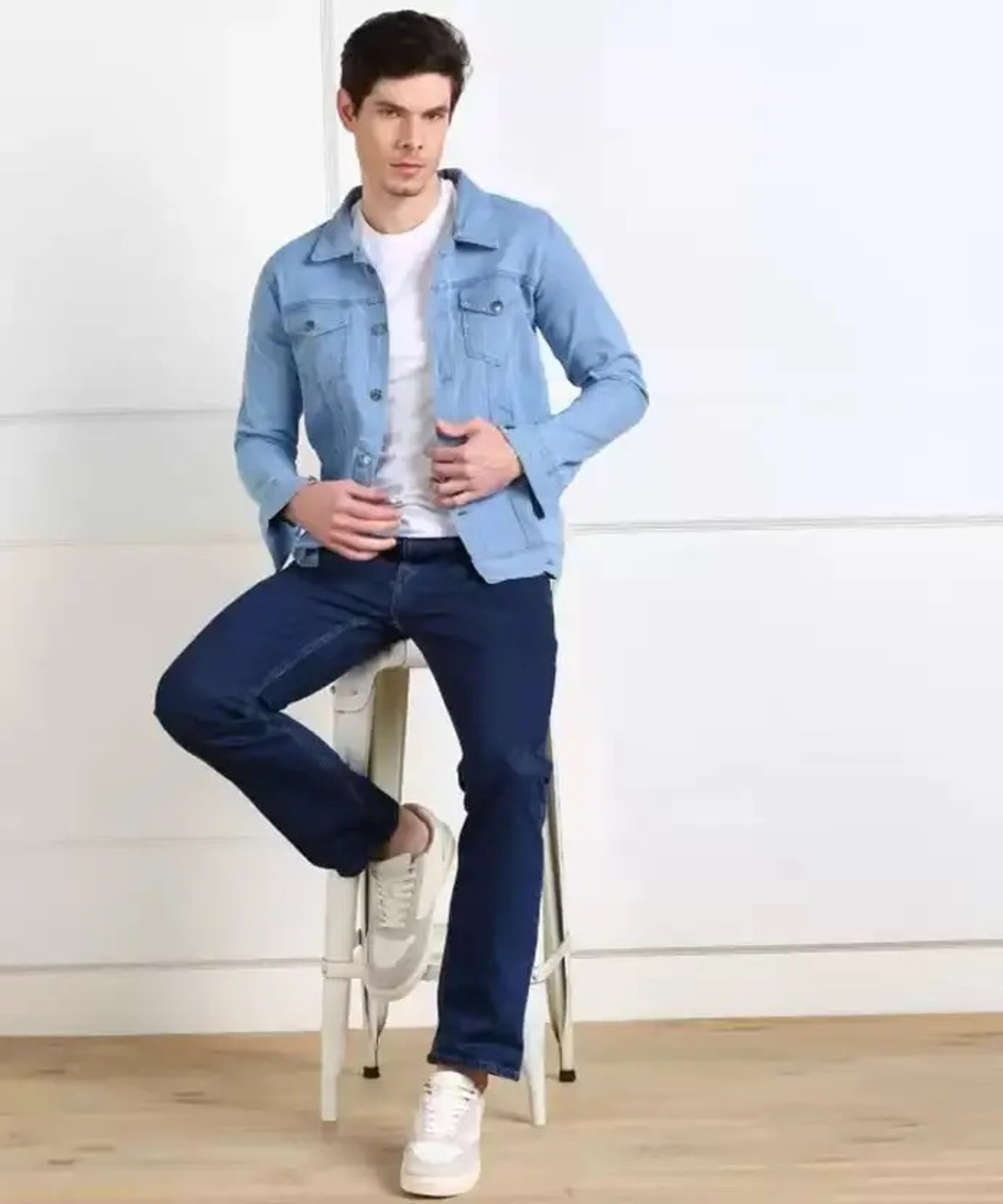 Image of DAK Full Sleeve Solid Men Denim Jacket