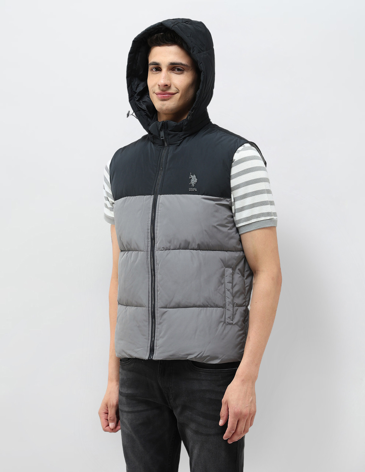 Image of U.S. Polo Assn. Denim Co. Sleeveless Colorblock Men Jacket