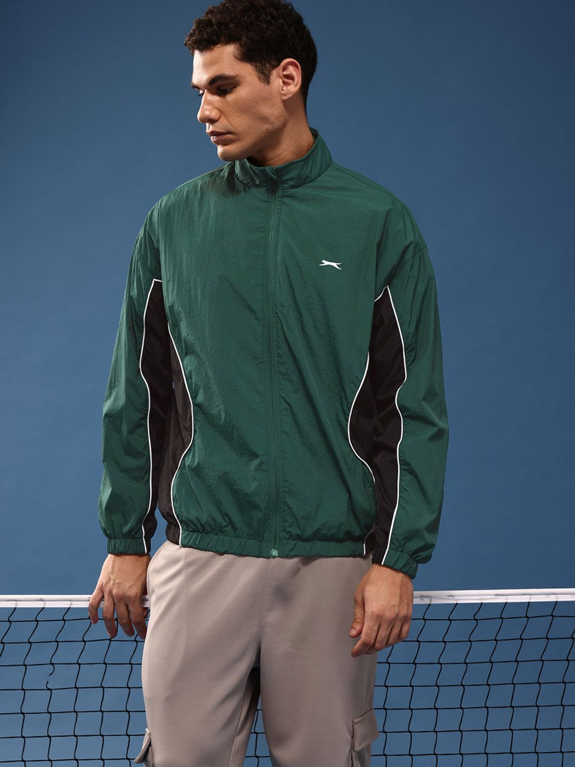 Image of SLAZENGER Full Sleeve Colorblock Men Jacket