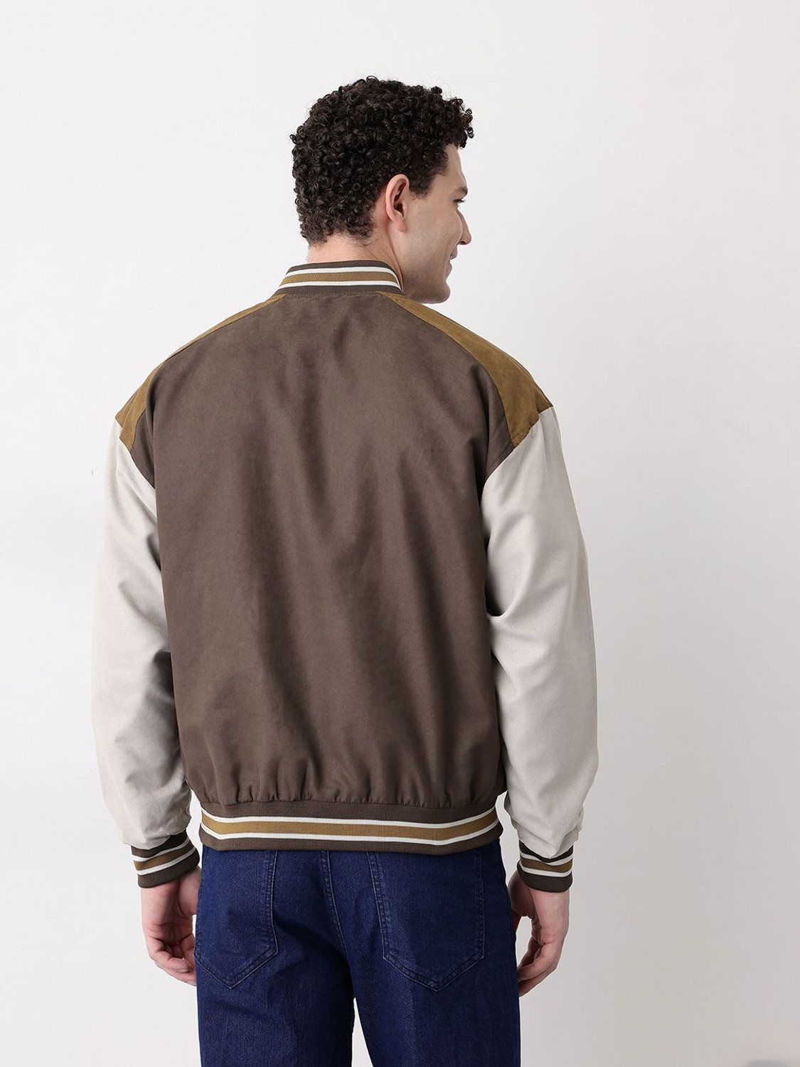 Image of Mast & Harbour Men Self Design Bomber Jacket