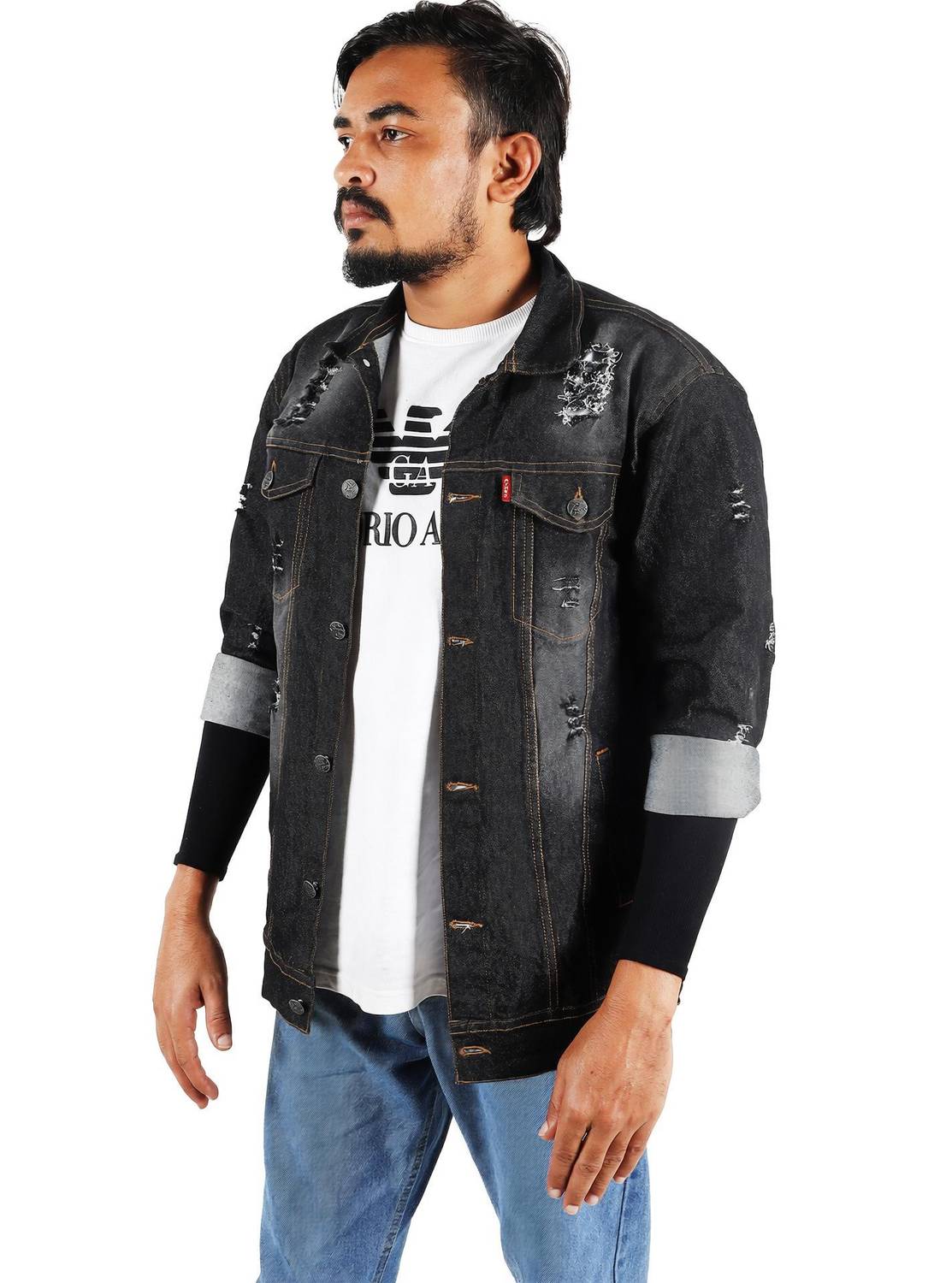 ATHRZ Full Sleeve Self Design Men Denim Jacket