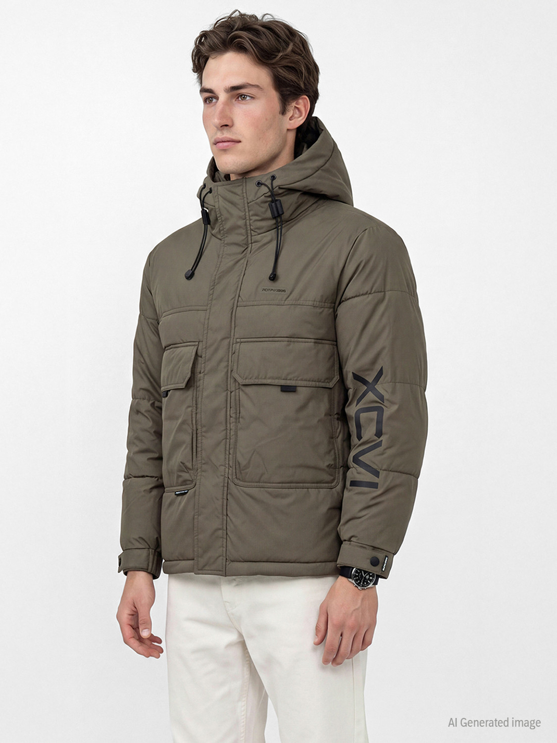 Image of RED TAPE Men Solid Padded Jacket