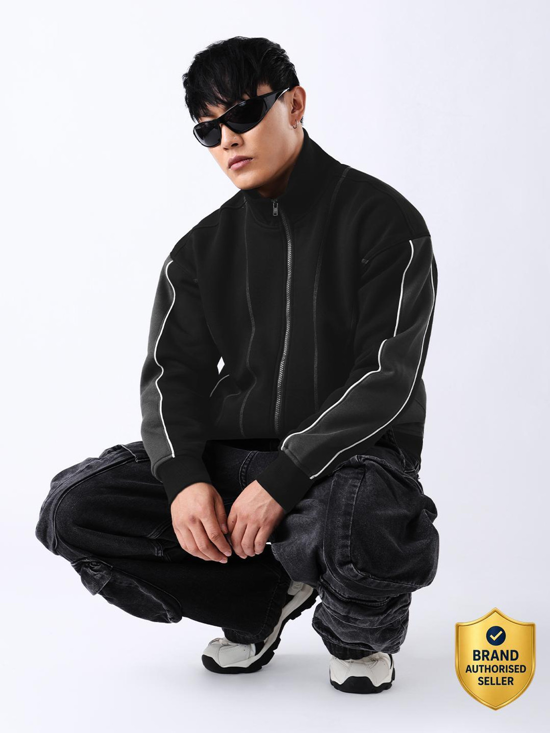 Image of The Souled Store Men Solid Varsity Jacket