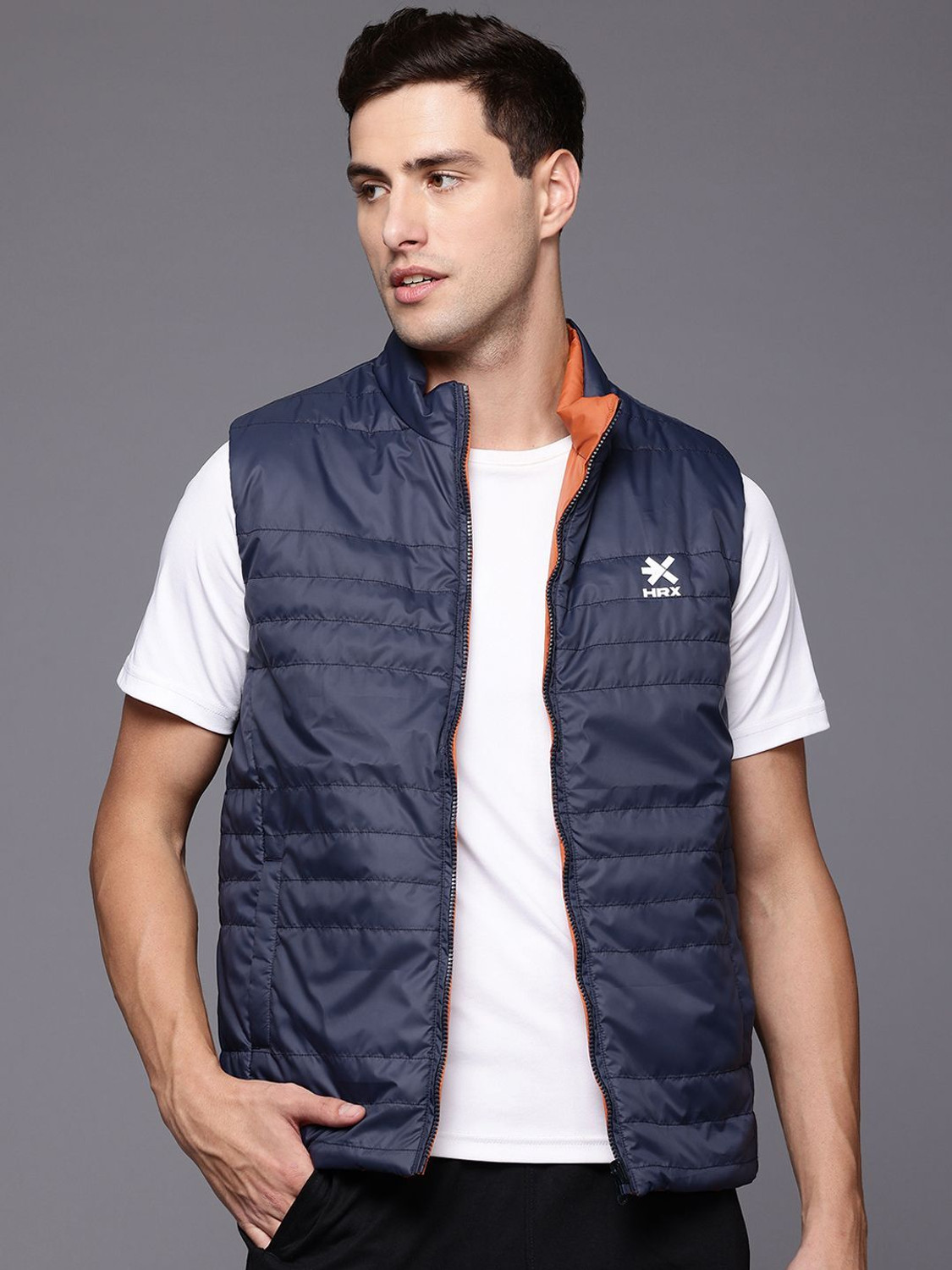 Image of HRX by Hrithik Roshan Men Solid Padded Jacket