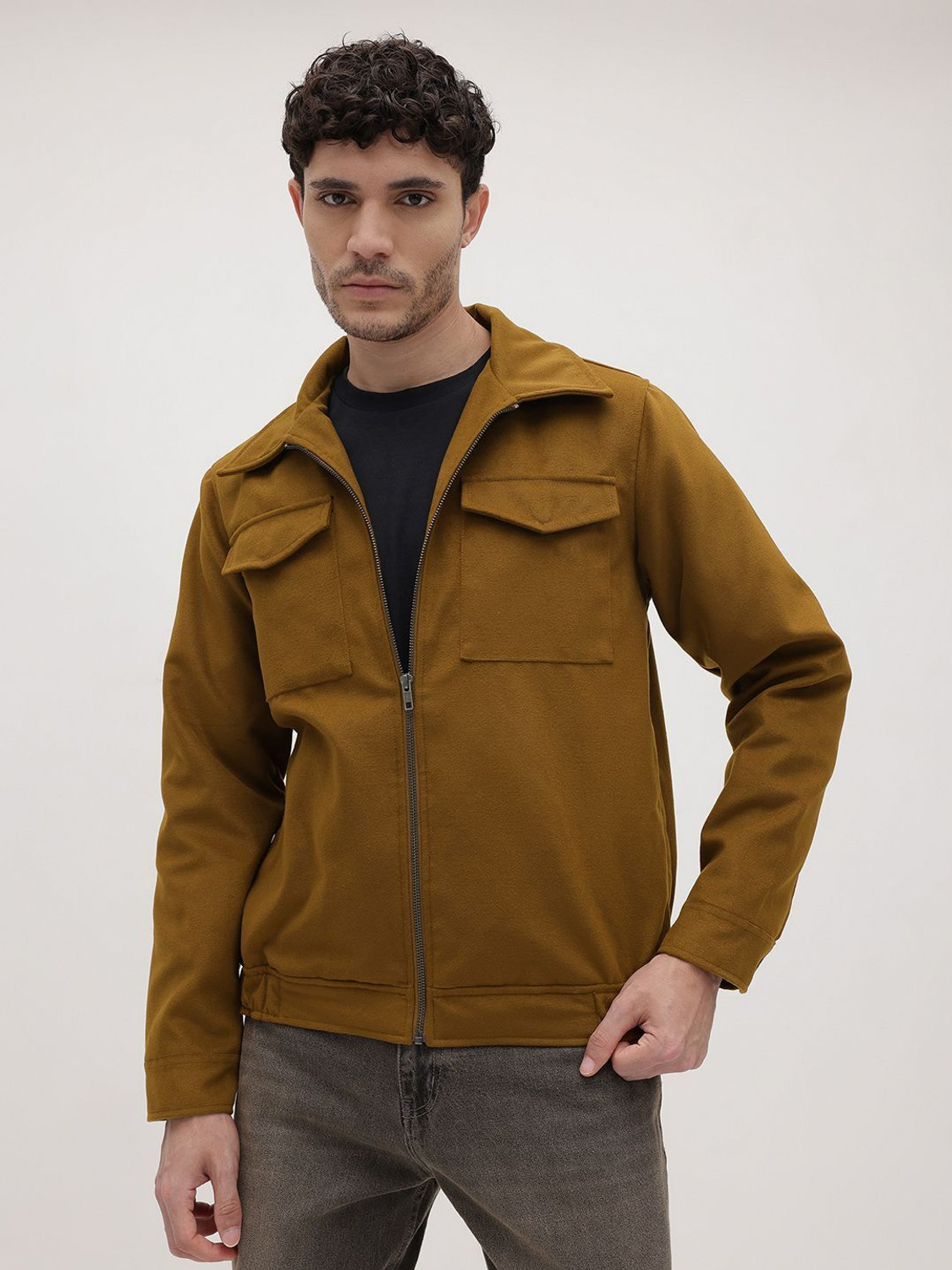 Image of Roadster Full Sleeve Solid Men Jacket