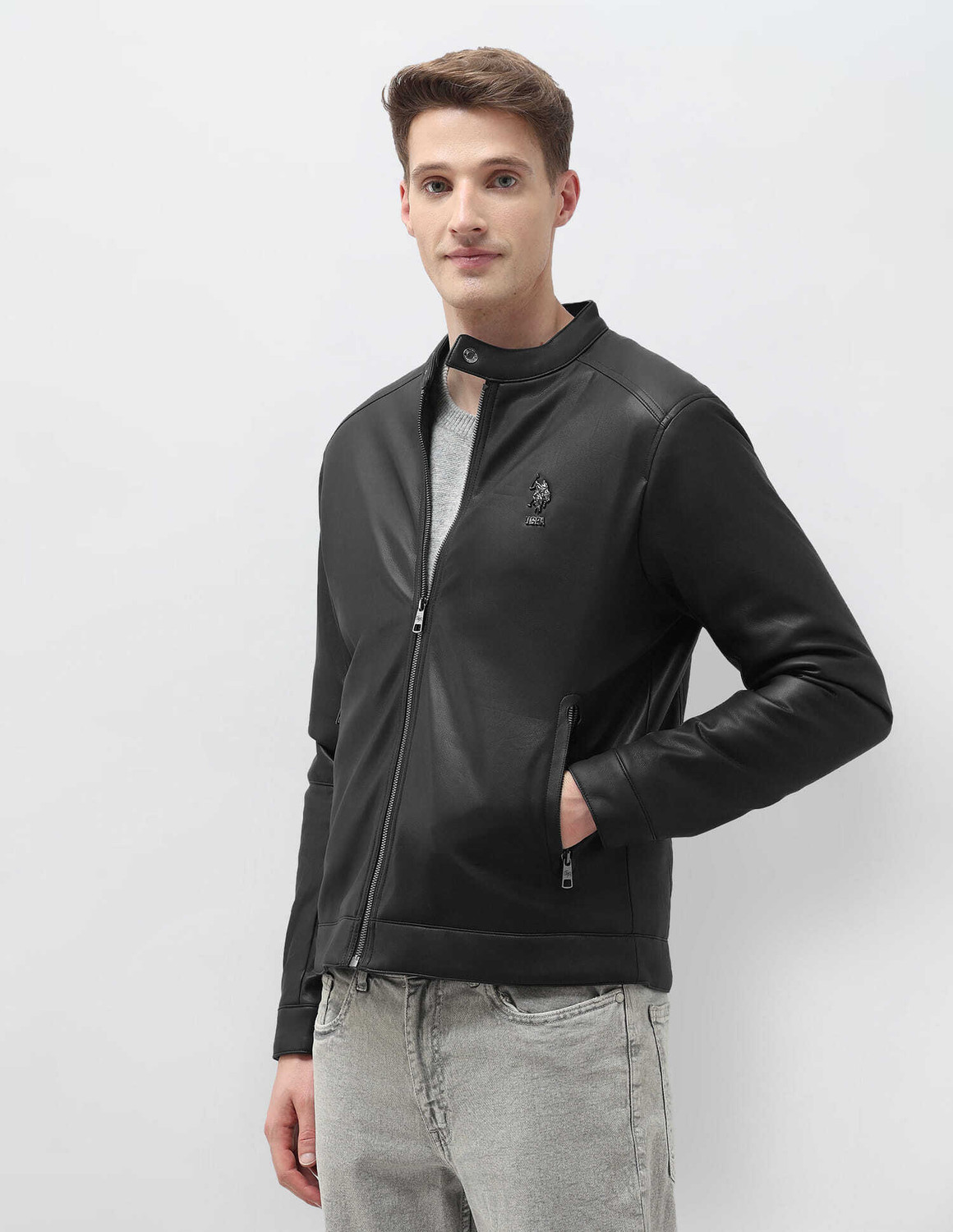 Image of U.S. Polo Assn. Denim Co. Full Sleeve Solid Men Jacket
