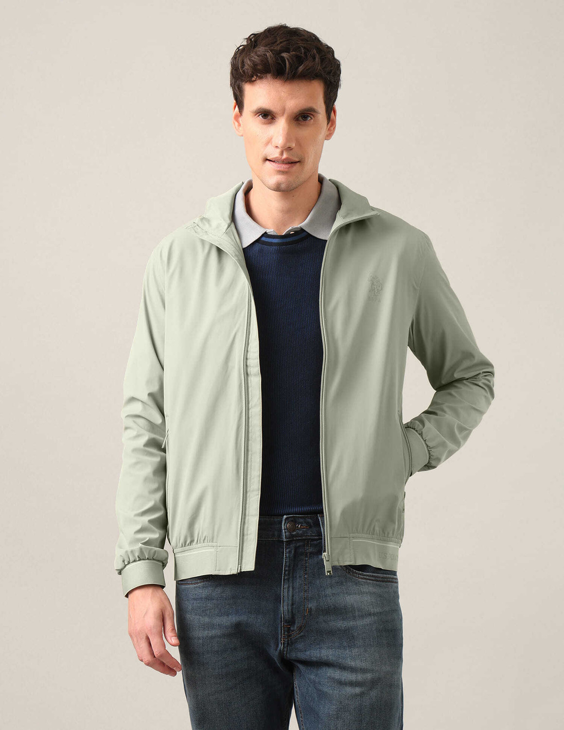 Image of U.S. POLO ASSN. Men Solid Casual Jacket