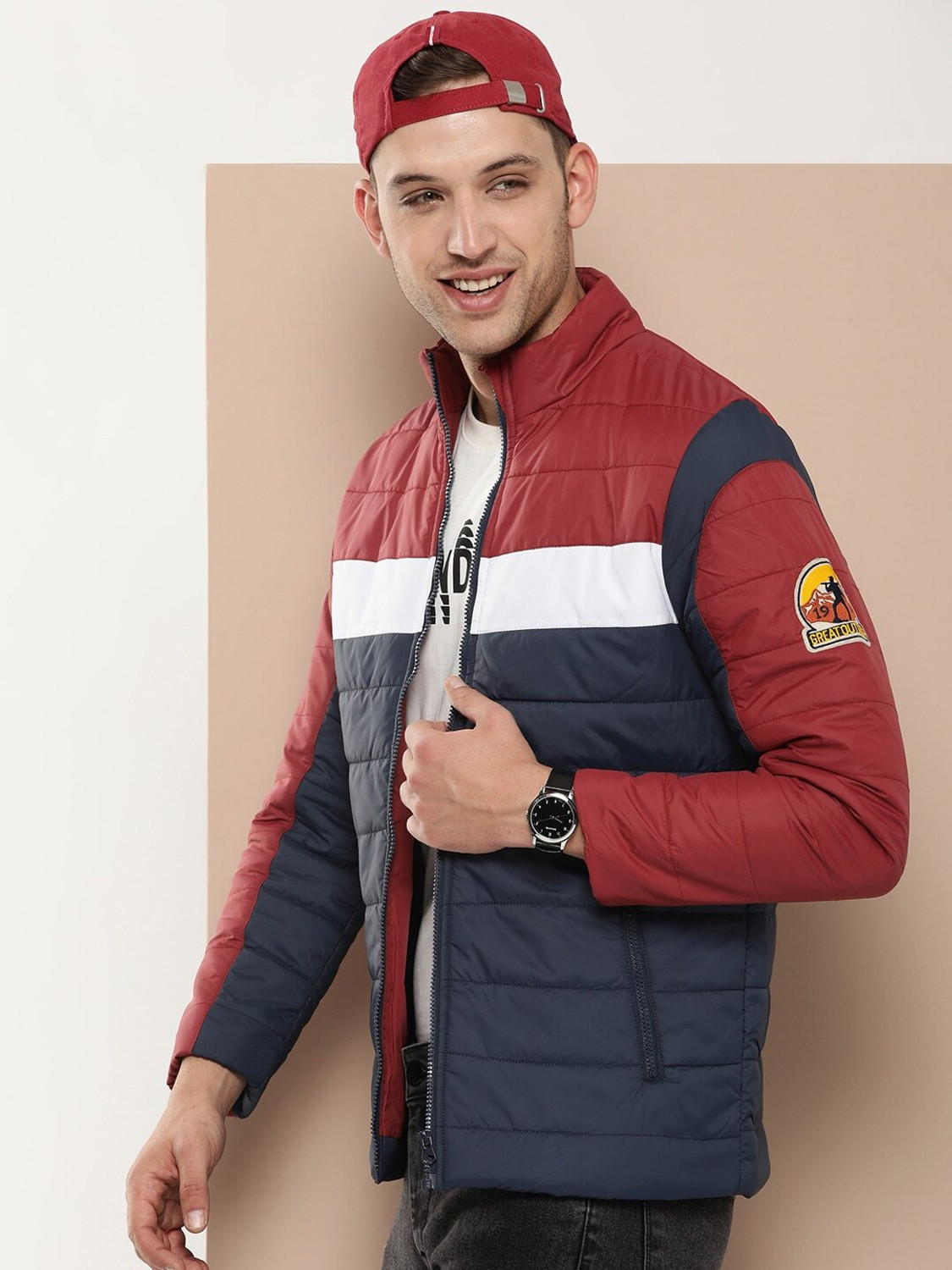 Image of HERE&NOW Full Sleeve Colorblock Men Jacket