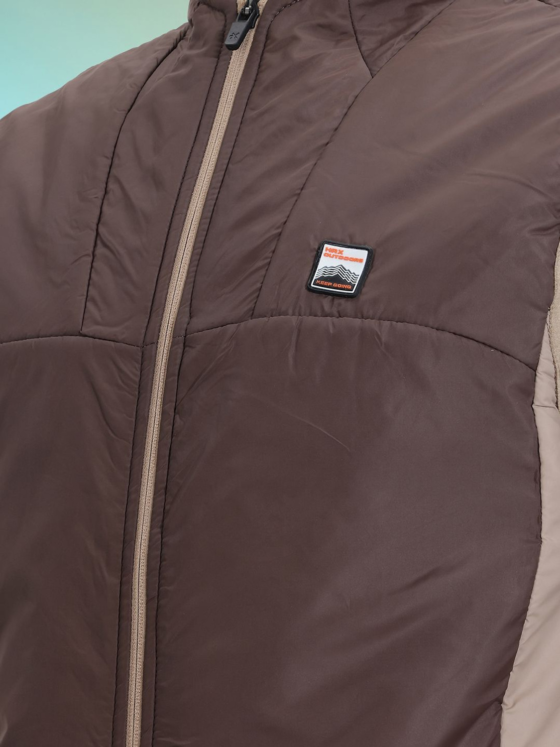 Image of HRX by Hrithik Roshan Men Colorblock Puffer Jacket