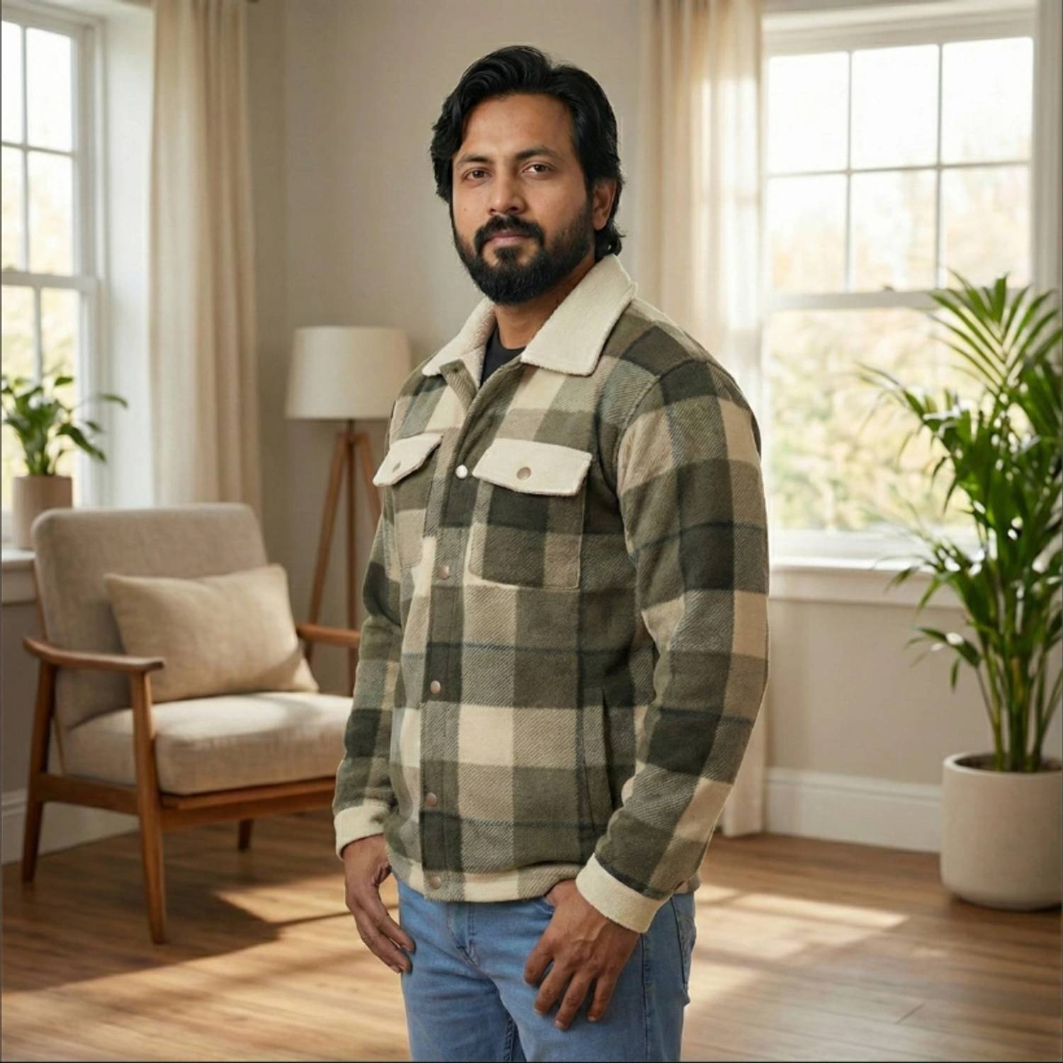 Glor Full Sleeve Checkered Men Jacket - Image 3