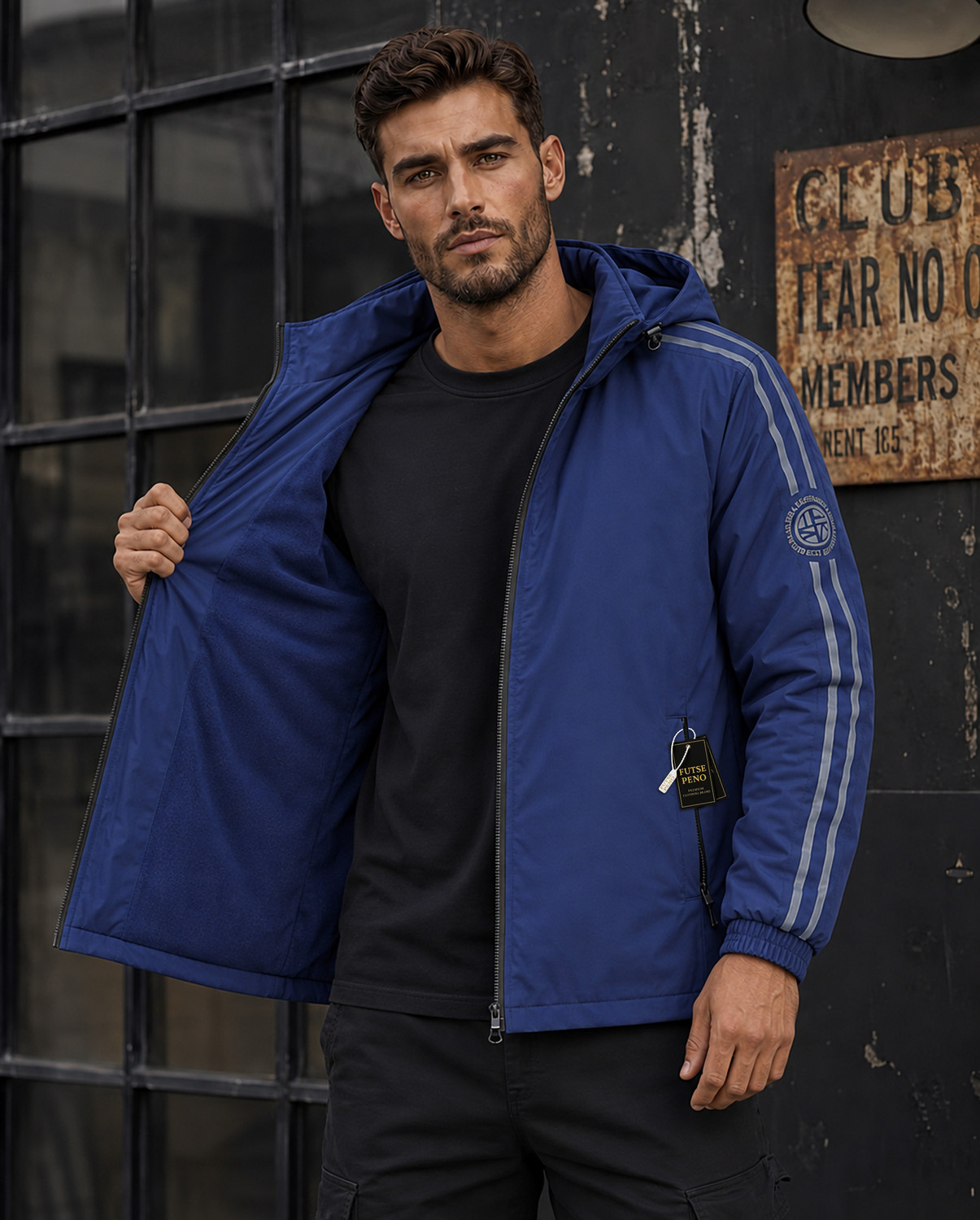 Image of FUTSE PENO Full Sleeve Striped Men Jacket