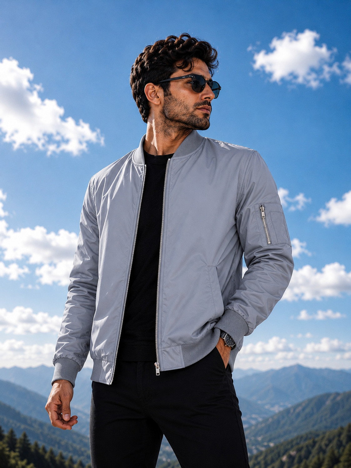 Image of LIZBEE Full Sleeve Solid Men Jacket