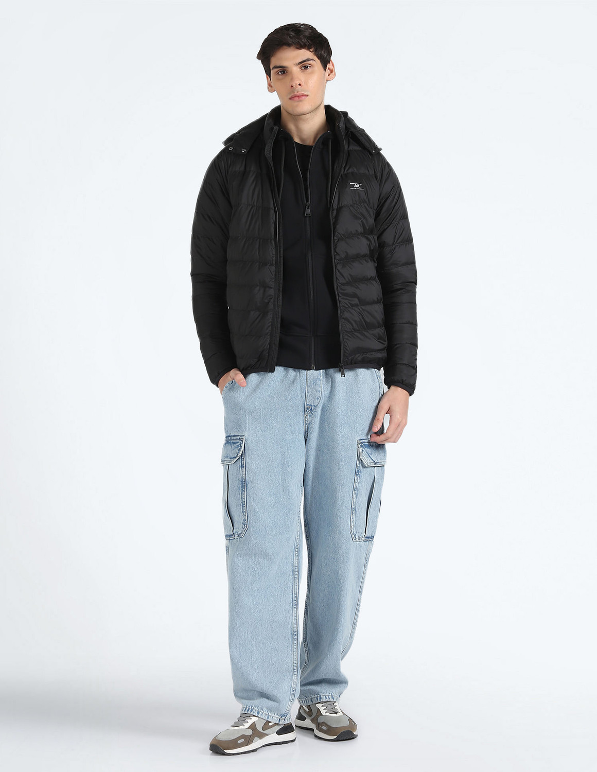 Image of FLYING MACHINE Men Solid Puffer Jacket