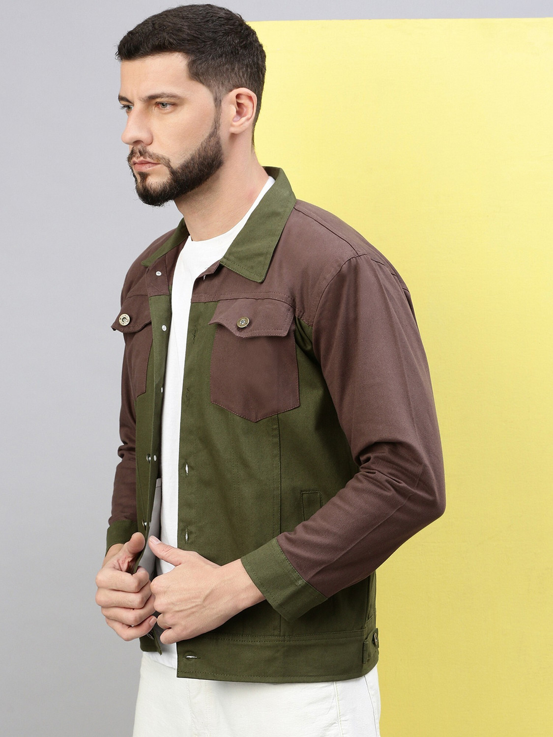 Image of VOXATI Full Sleeve Washed Men Denim Jacket