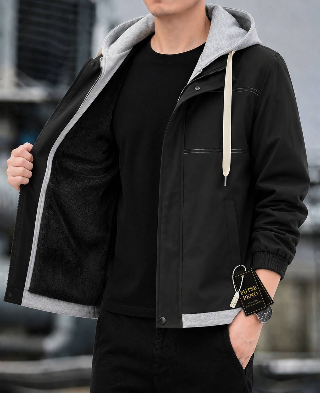 FUTSE PENO Men Colorblock Casual Jacket - Image 3