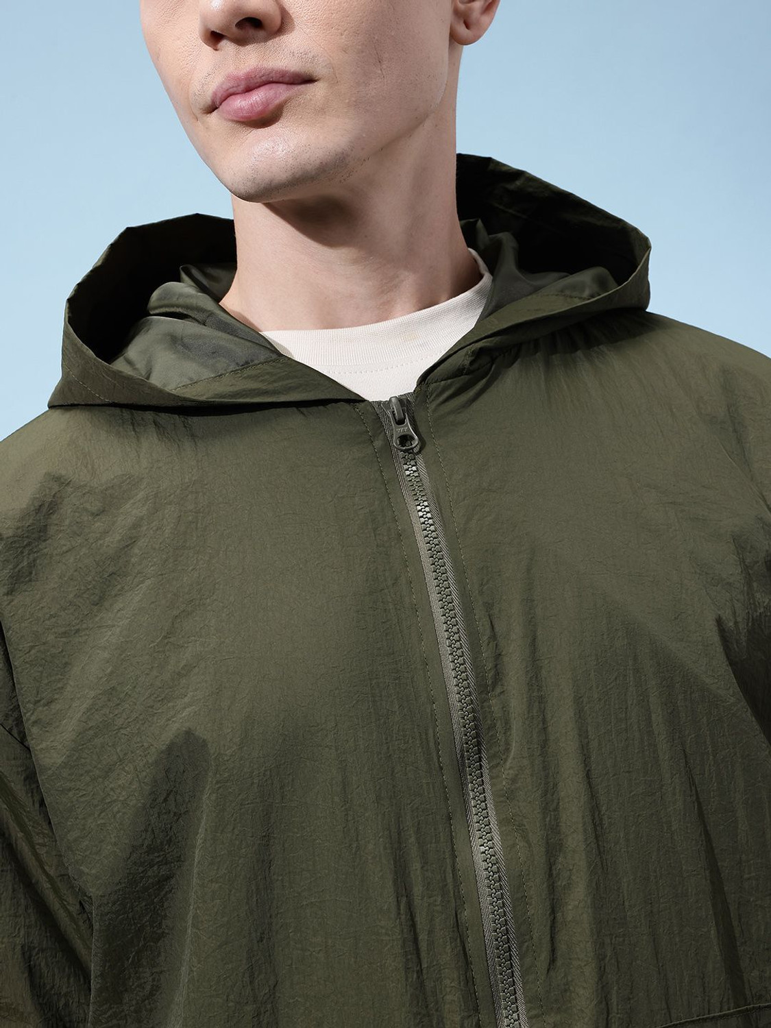 Image of Glitchez Full Sleeve Solid Men Bomber Jacket