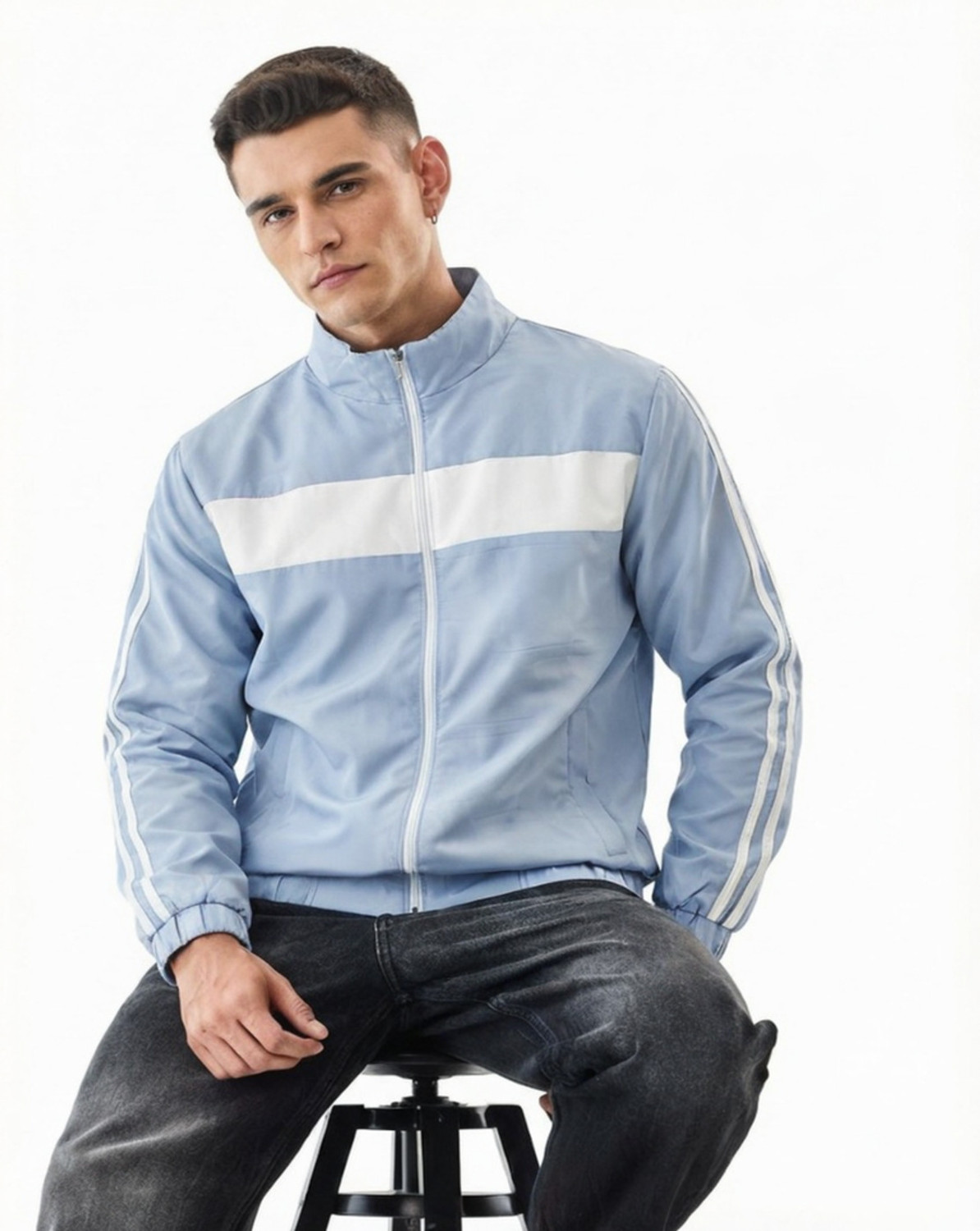 Image of PERFECT PRODUCTIONS Full Sleeve Striped Men Jacket