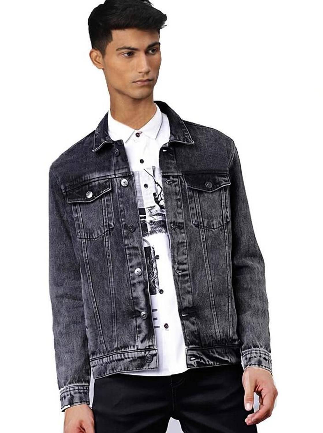 ATHRZ Full Sleeve Solid Men Denim Jacket