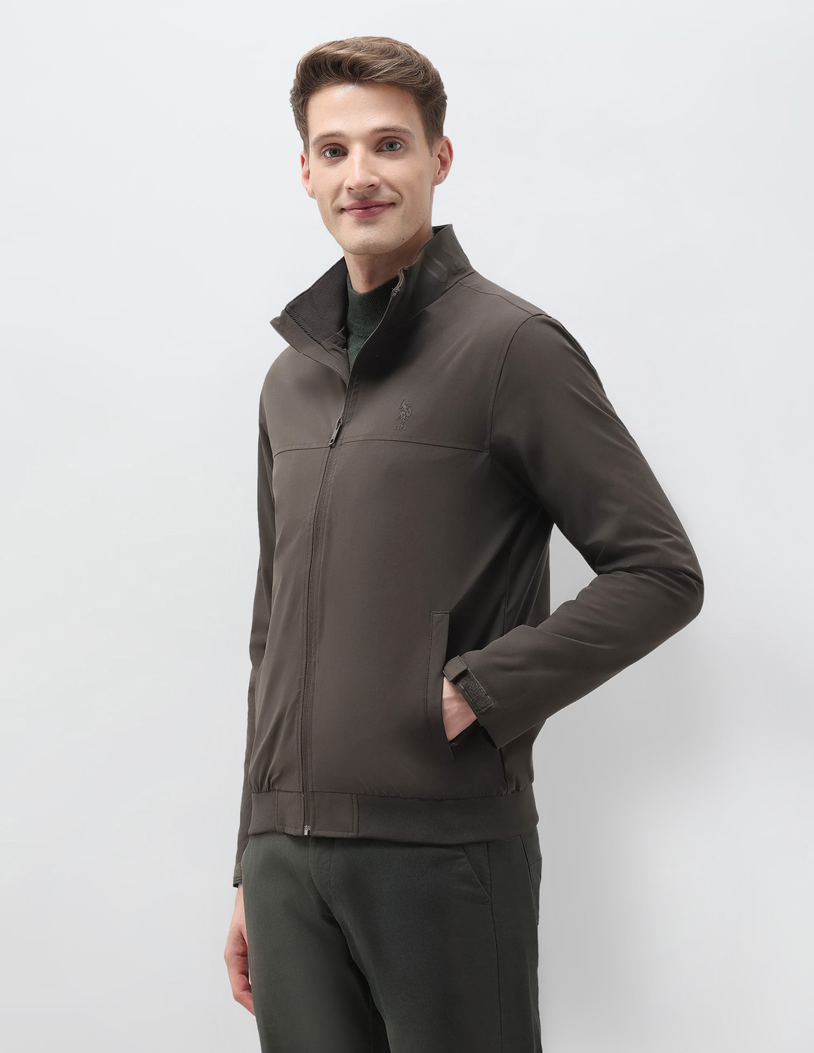 Image of U.S. POLO ASSN. Full Sleeve Solid Men Jacket