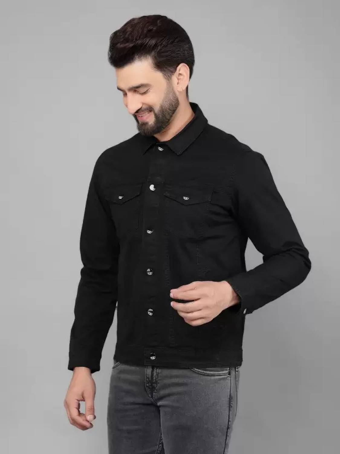 mevan Full Sleeve Solid Men Denim Jacket Blue - Image 3