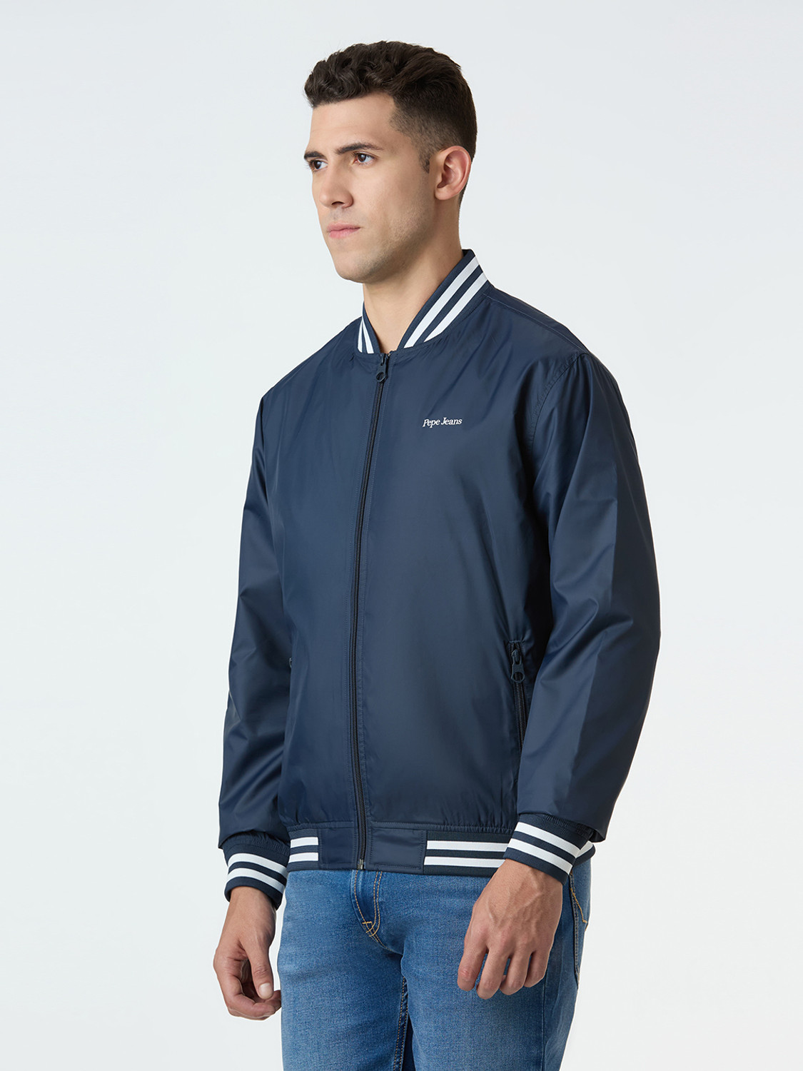 Image of Pepe Jeans Full Sleeve Striped Men Jacket
