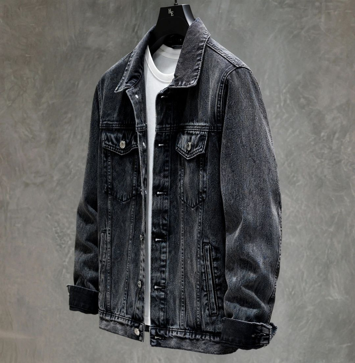 Image of SZN Men Solid Denim Jacket