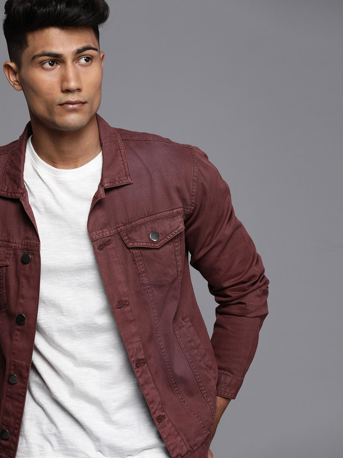 Image of WROGN Men Solid Casual Jacket