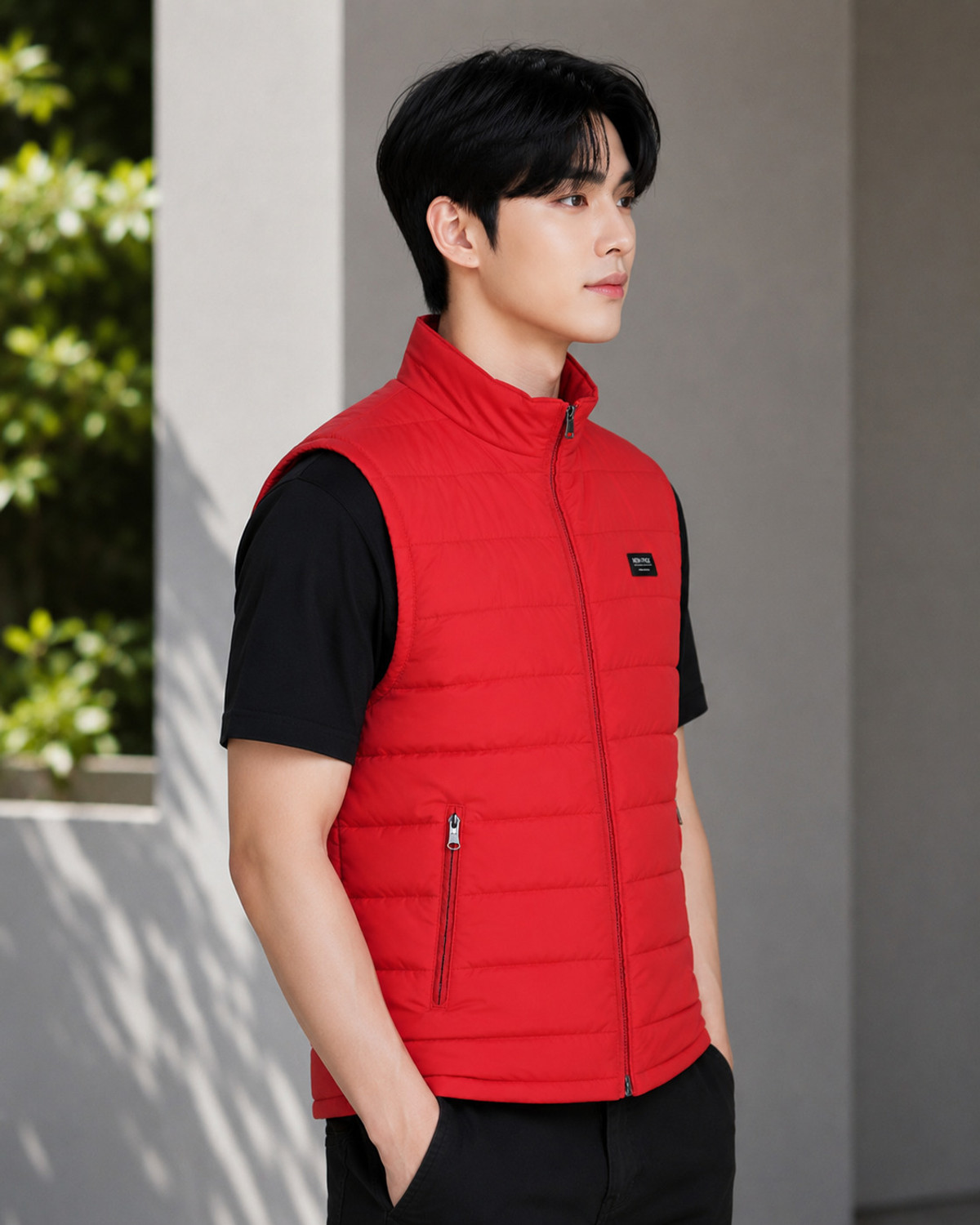 Image of DECANTER Sleeveless Solid Men Jacket