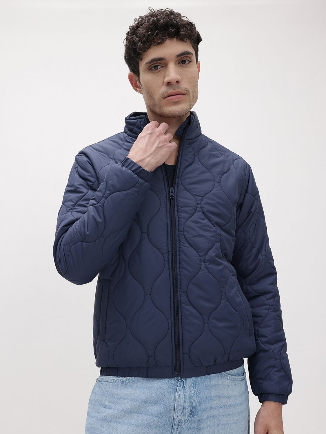 Image of Roadster Men Solid Quilted Jacket