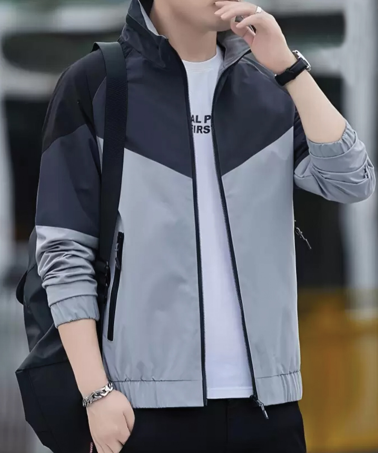 Image of QUIN FLETCHER Full Sleeve Colorblock Men Jacket